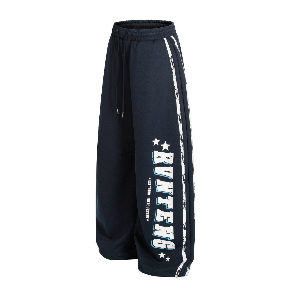 LUW Letter Print Streetwear Wide Leg Pants R003 - Luxuryurbanwear