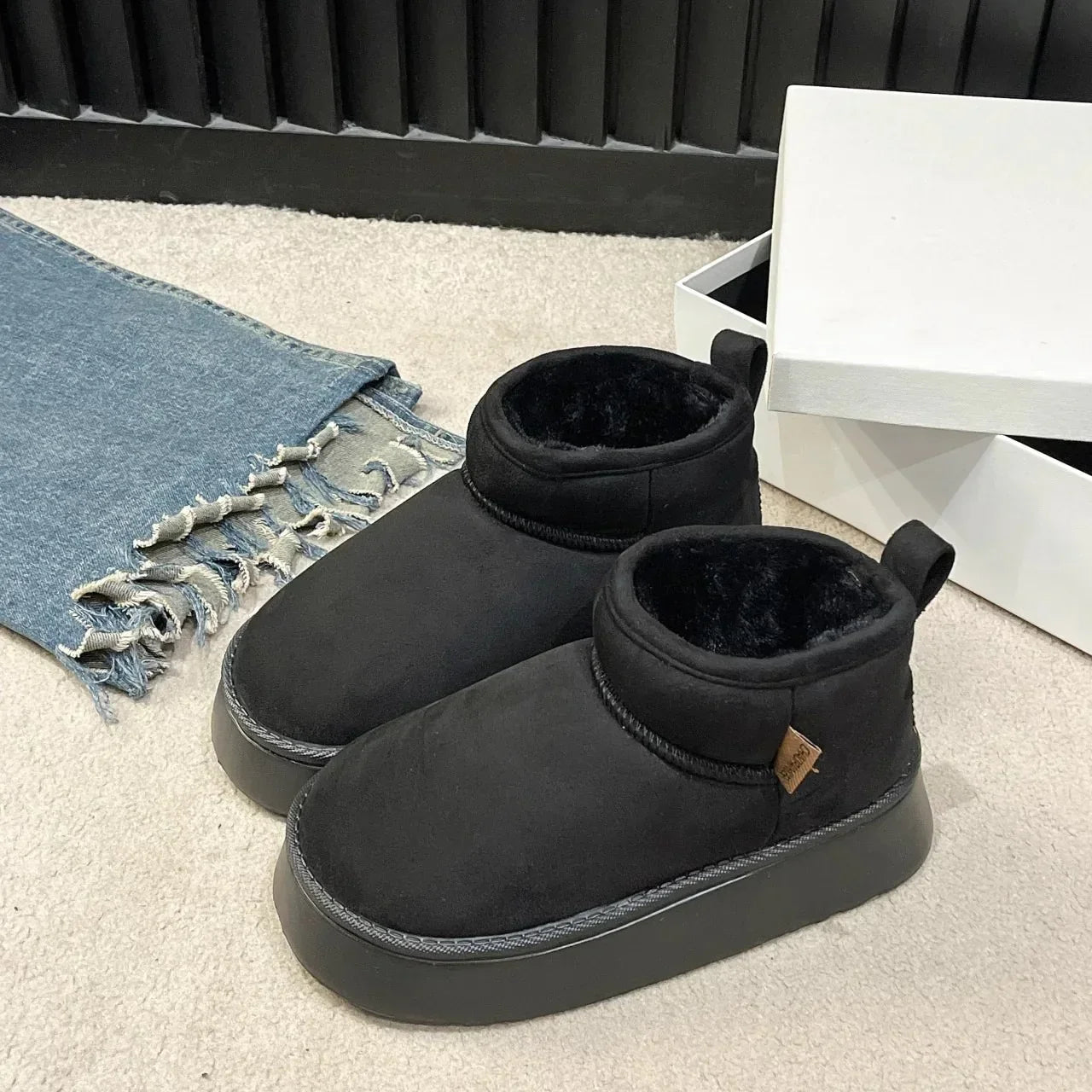 Retro Versatile Fashion Cotton Shoes Women's Anti slip Snow Shoes - Luxuryurbanwear