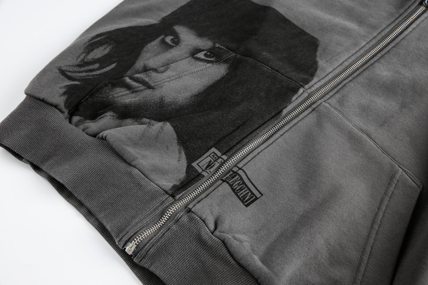 Portrait Graphic | Zip-Up Hoodie - Luxuryurbanwear