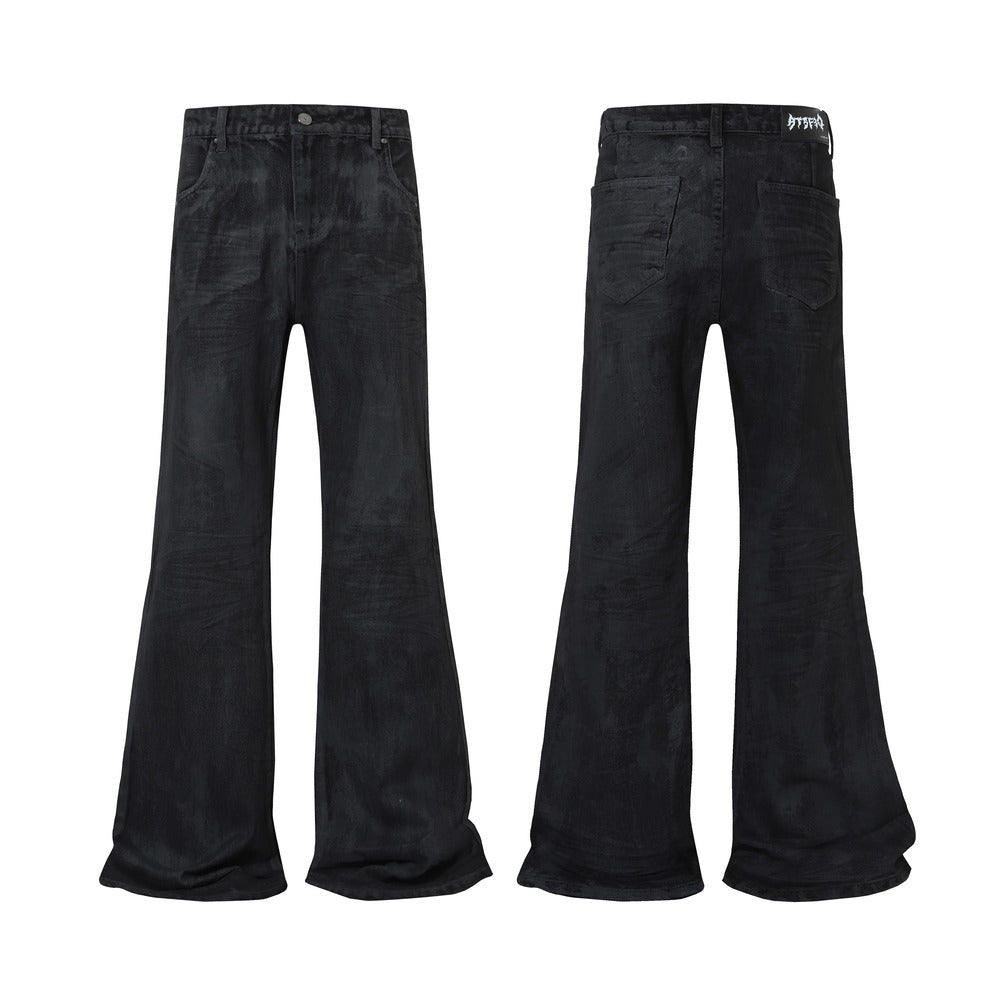Washed Black Flare | Stacked Jeans - Luxuryurbanwear