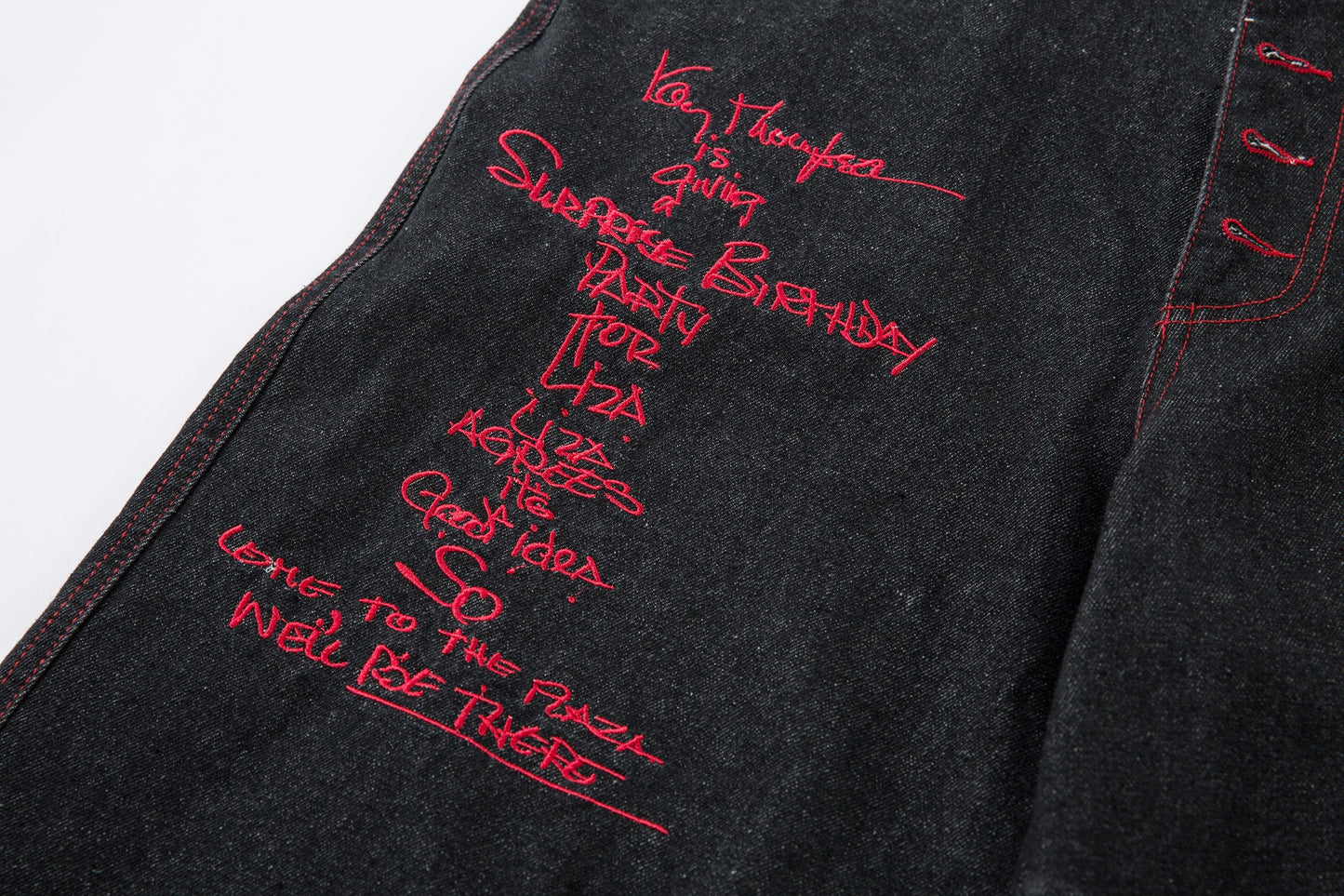 Iron Cross Embroidered | Baggy Jeans - Luxuryurbanwear