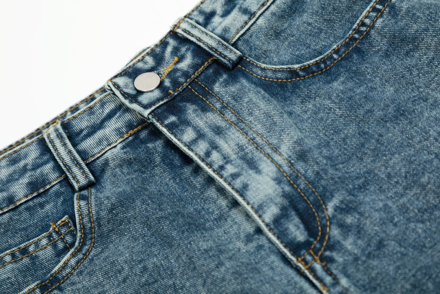 Star Stitching Washed | Wide Jeans - Luxuryurbanwear