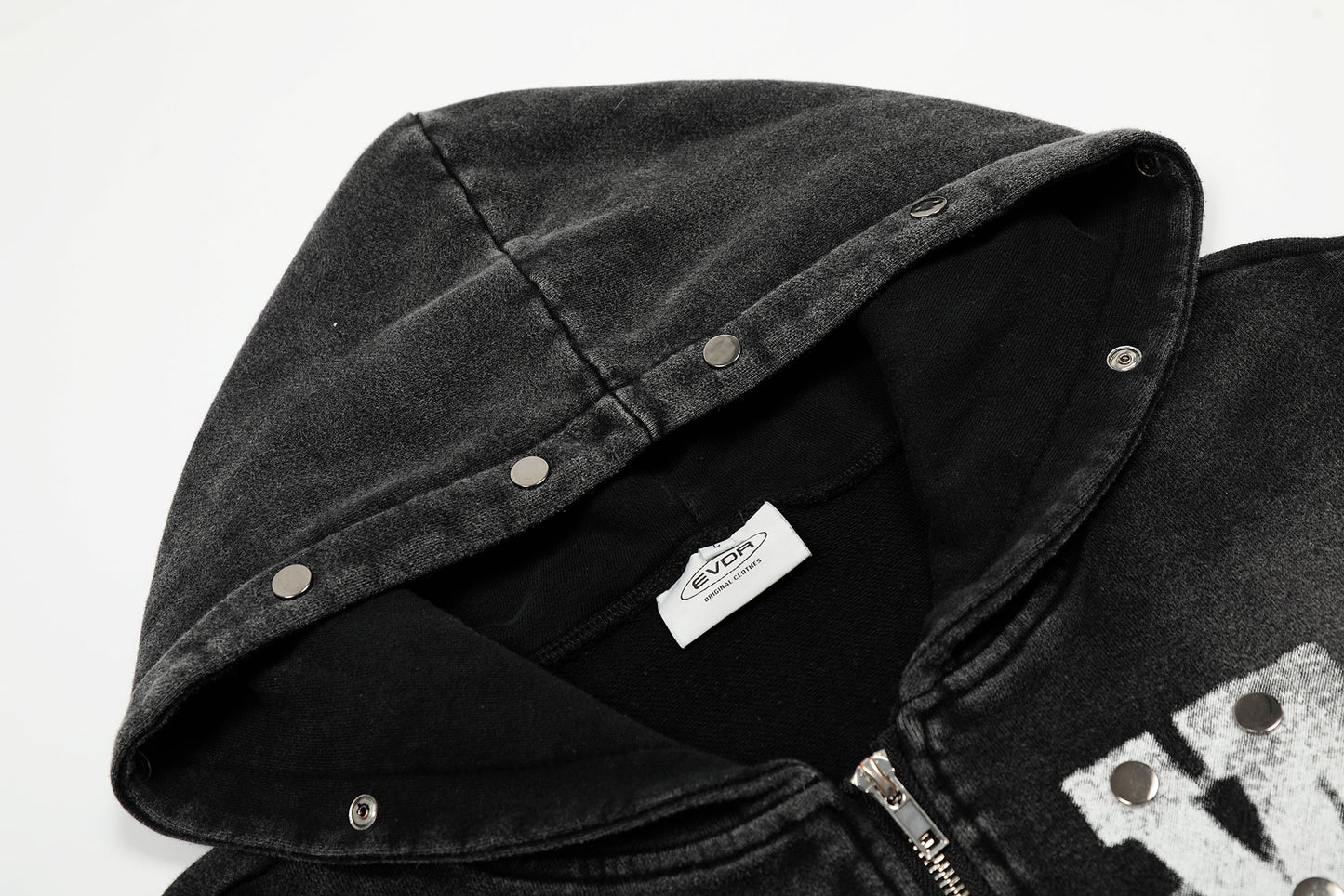 Washed Gradient | Black Zip Up Hoodie - Luxuryurbanwear