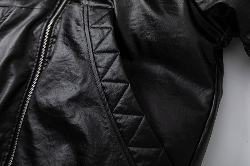 Leather Hooded | Zip-Up Puffer Jacket - Luxuryurbanwear
