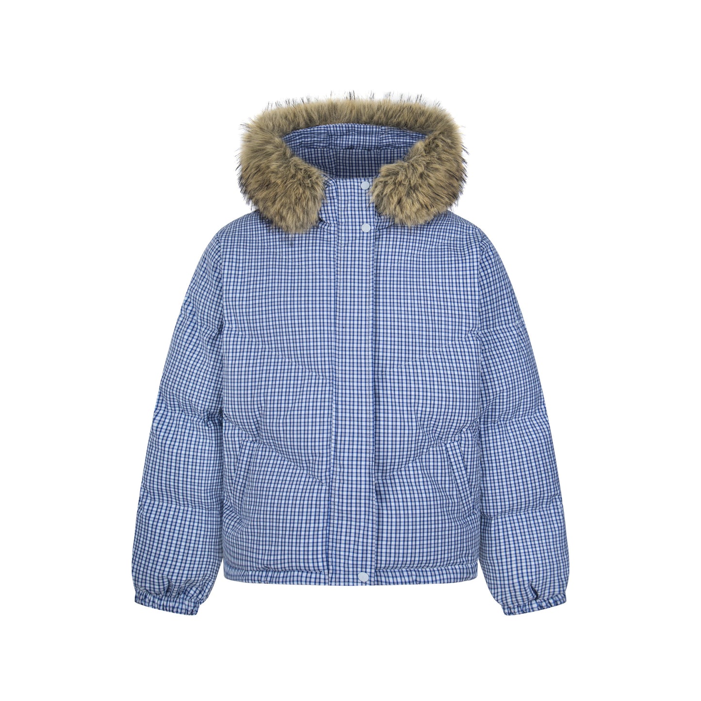 Winter Nest | Faux Fur Trimmed Plaid Puffer - Luxuryurbanwear