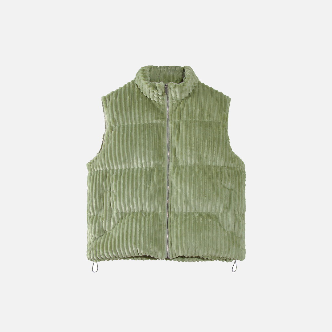 Winter Warm Loose Corduroy High Neck Vest - Luxuryurbanwear