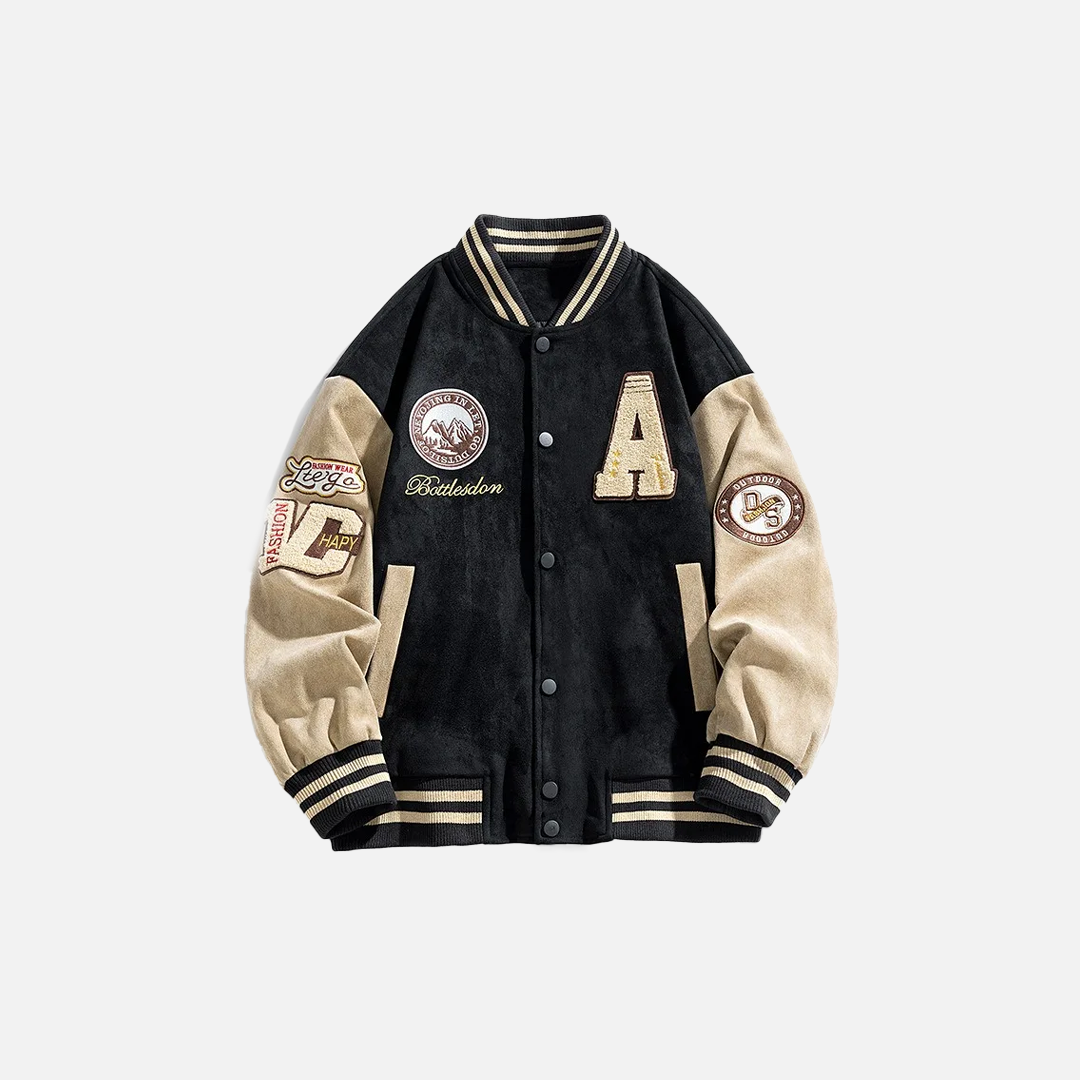 Streetwear Embroidered High Street Varsity Jacket - Luxuryurbanwear