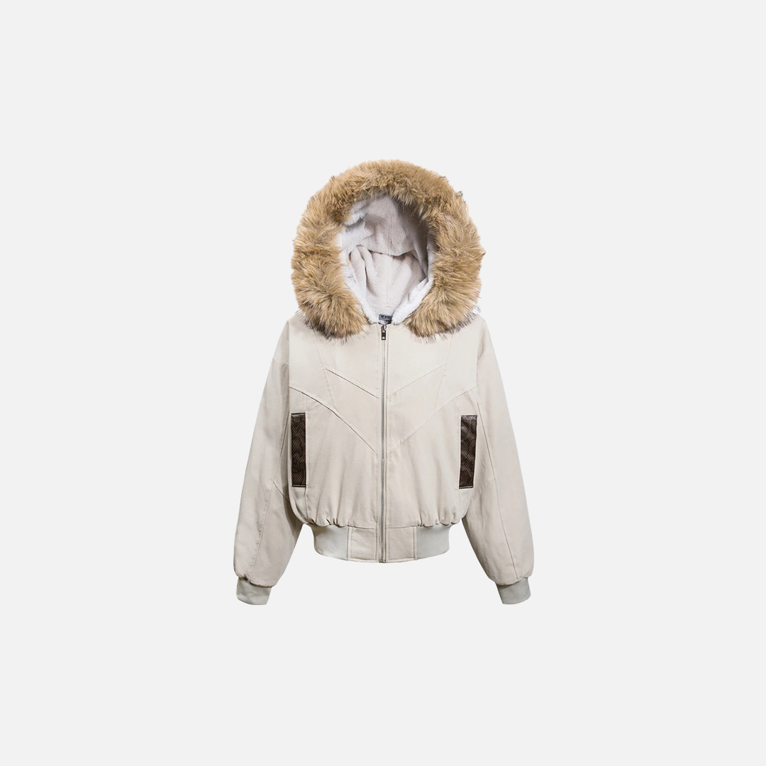 Plush Fleece Fur Collar Parkas Windbreaker Jacket - Luxuryurbanwear