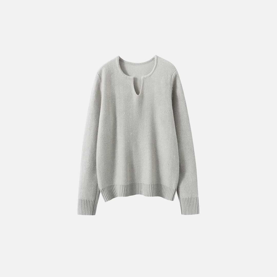 Y2K Sequin Design V-Neck Knit Sweater - Luxuryurbanwear
