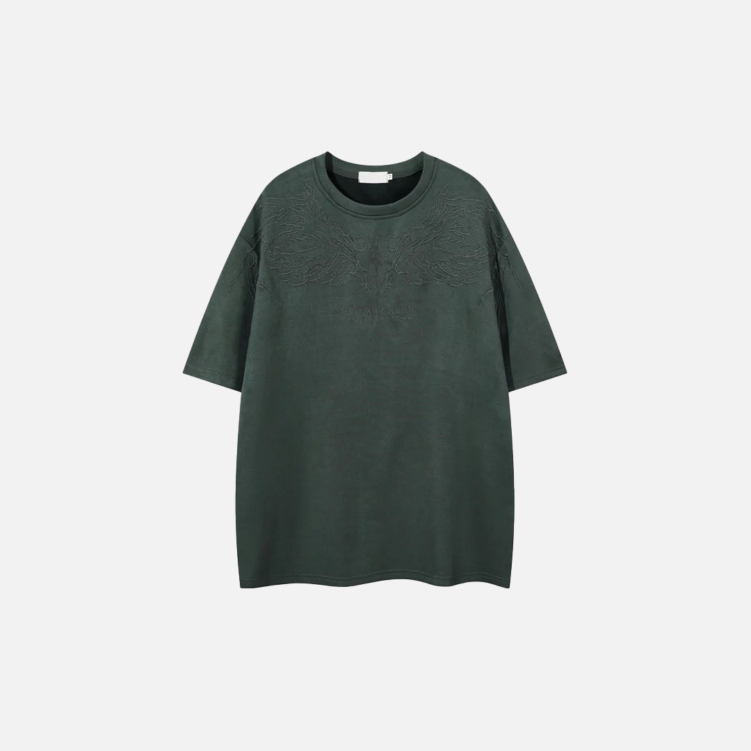 Plush Oversized Embroidered Short Sleeve T-Shirt - Luxuryurbanwear