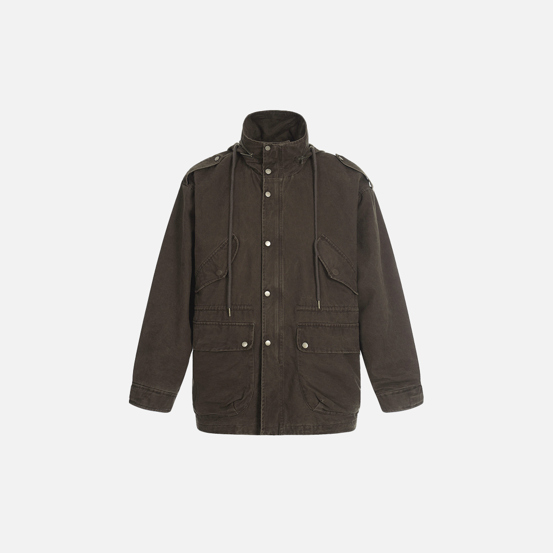 Stylish High Collar Multi Pocket Windbreaker Jacket - Luxuryurbanwear