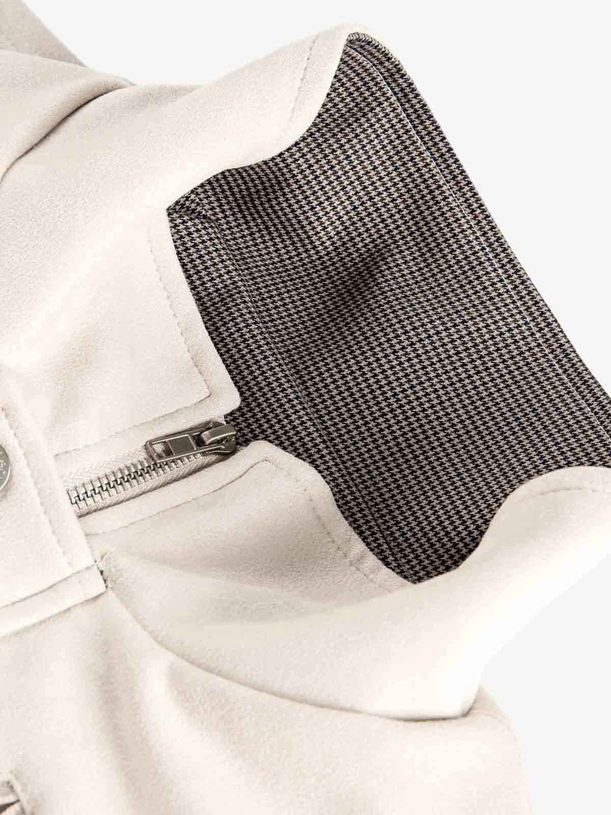 Military-Inspired Utility Shoulder Straps Zip Jacket