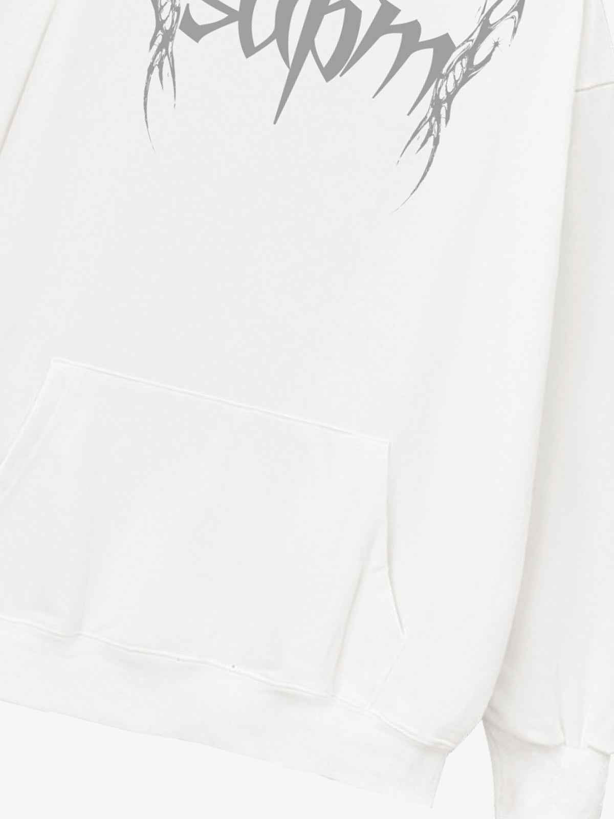 Washed Gothic Spike Letter Hoodie