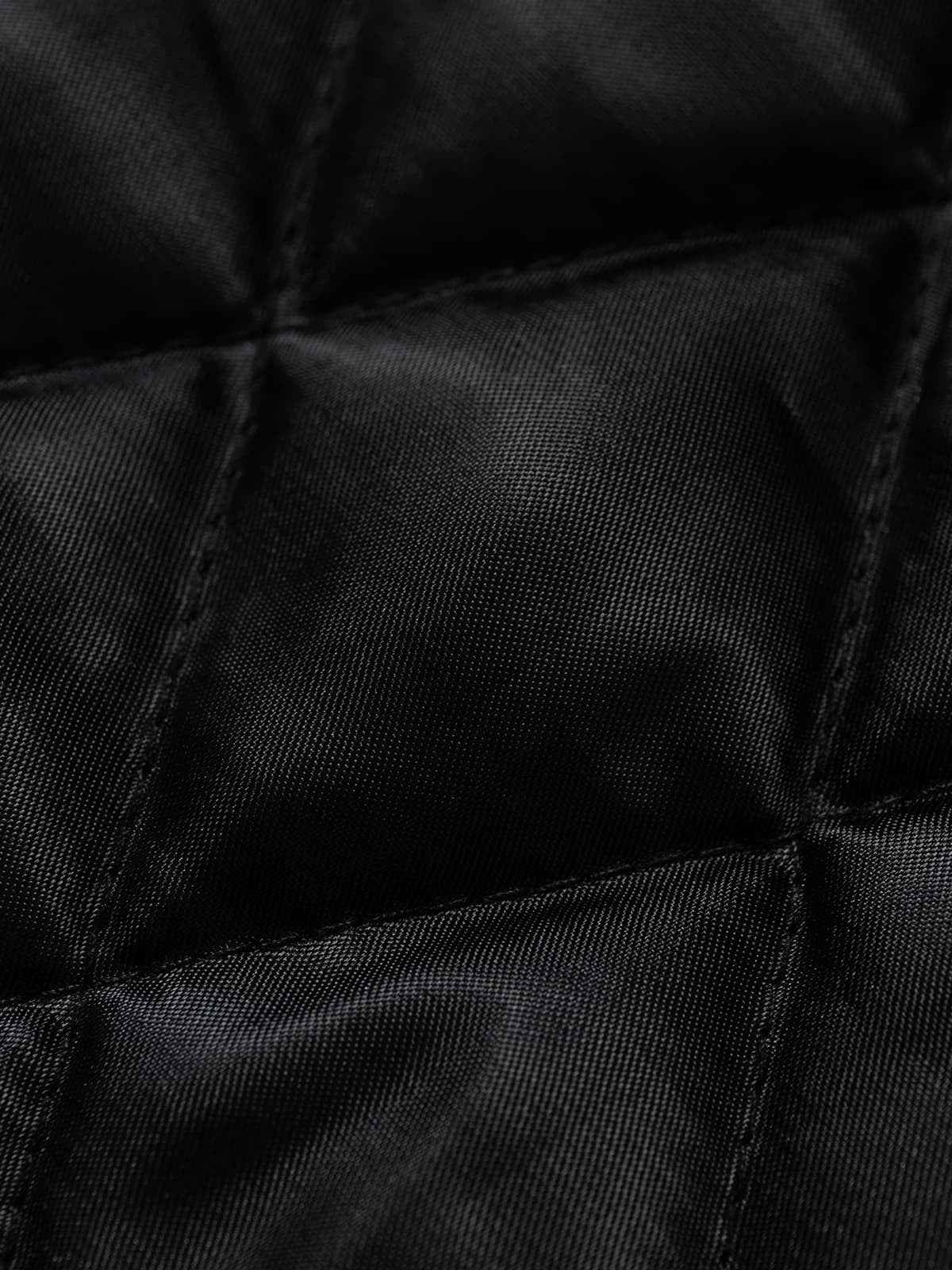 Vintage Detachable Fur Collar Quilted Leather Jacket - 2523