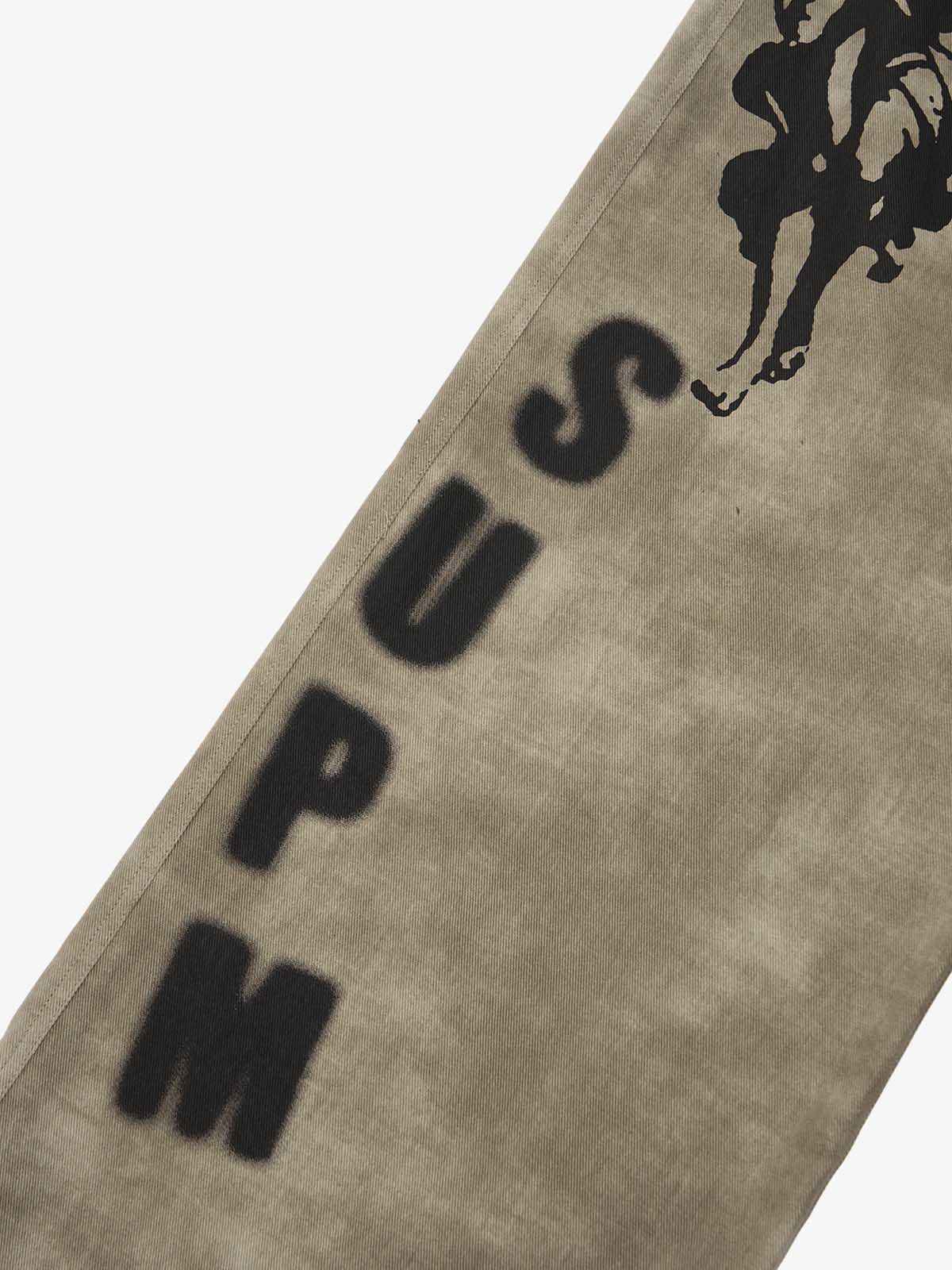 Original Large Cross Angel Print Distressed Jeans - 2552