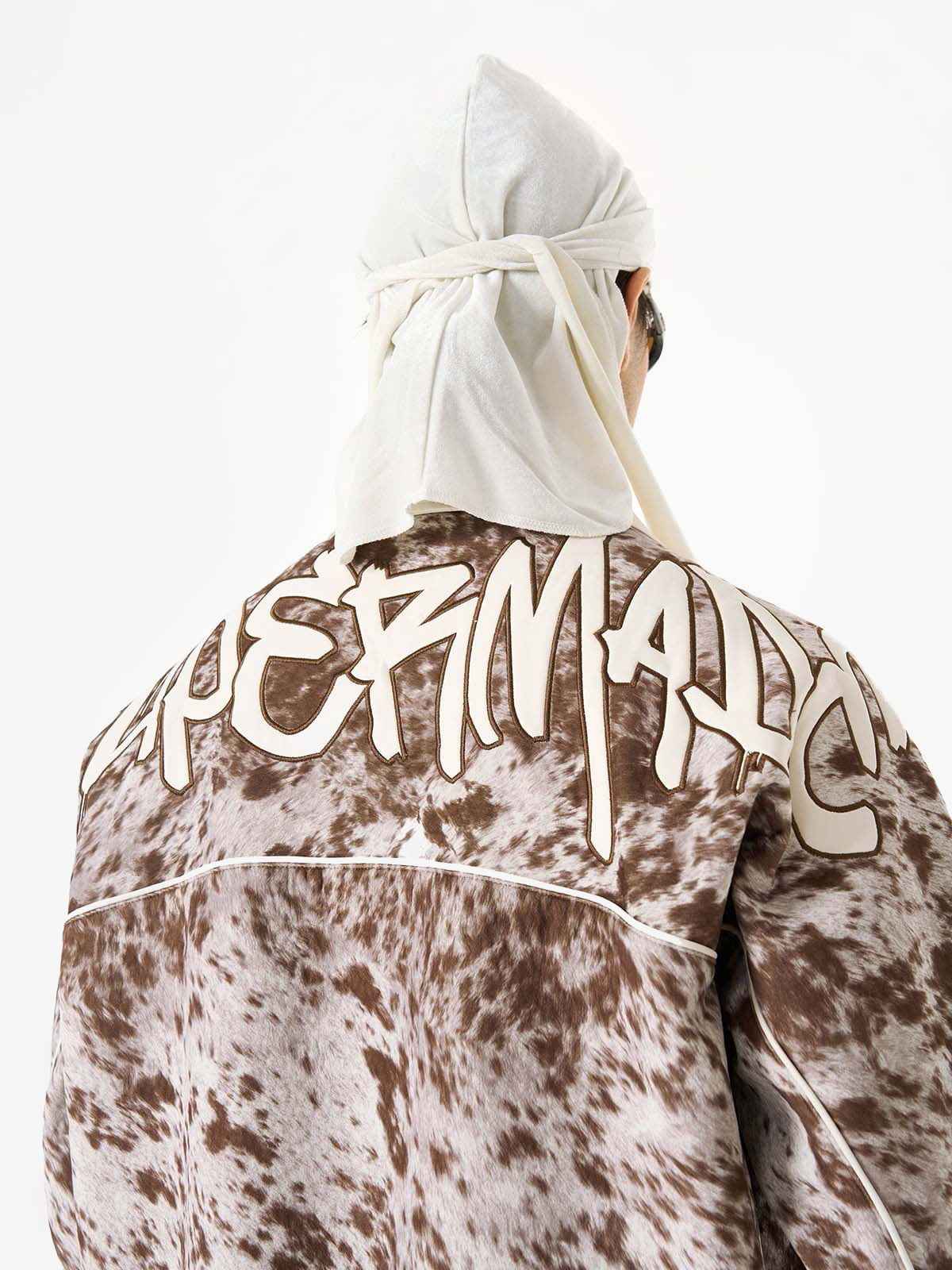 Retro Statement Snow Leopard Fleece Jacket