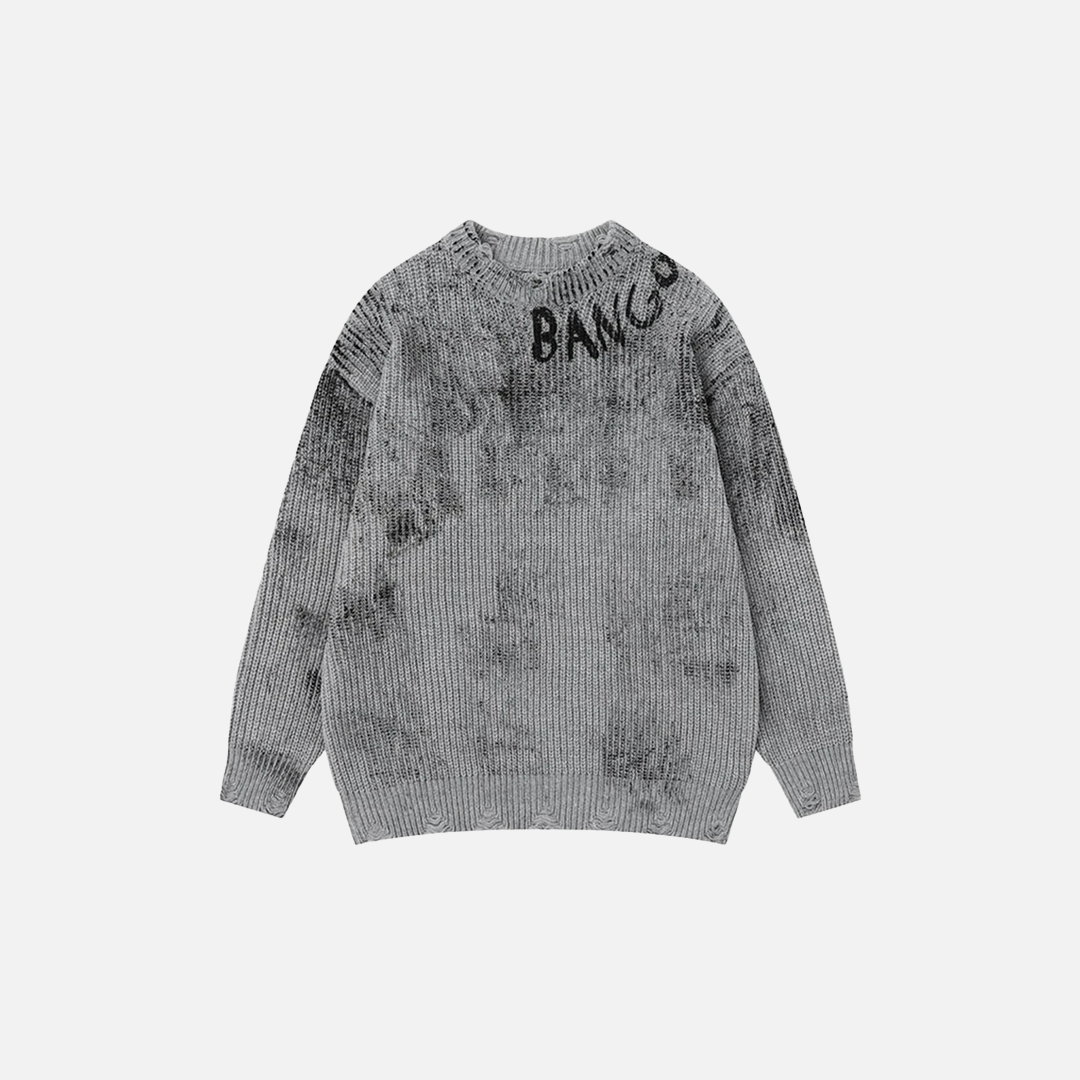 Fashionable Oversized Hip Hop Knit Jumper Sweater - Luxuryurbanwear
