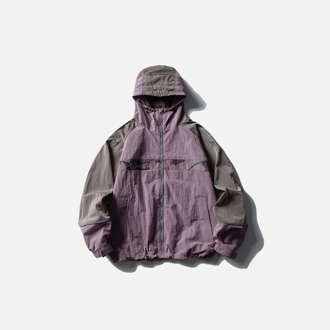 Waterproof Color Block Outdoor Hooded Winbreaker Jacket - Luxuryurbanwear