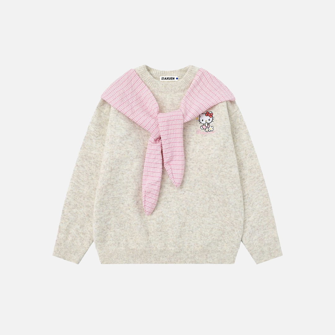 Cozy Oversized Bow Design Knit Sweater - Luxuryurbanwear