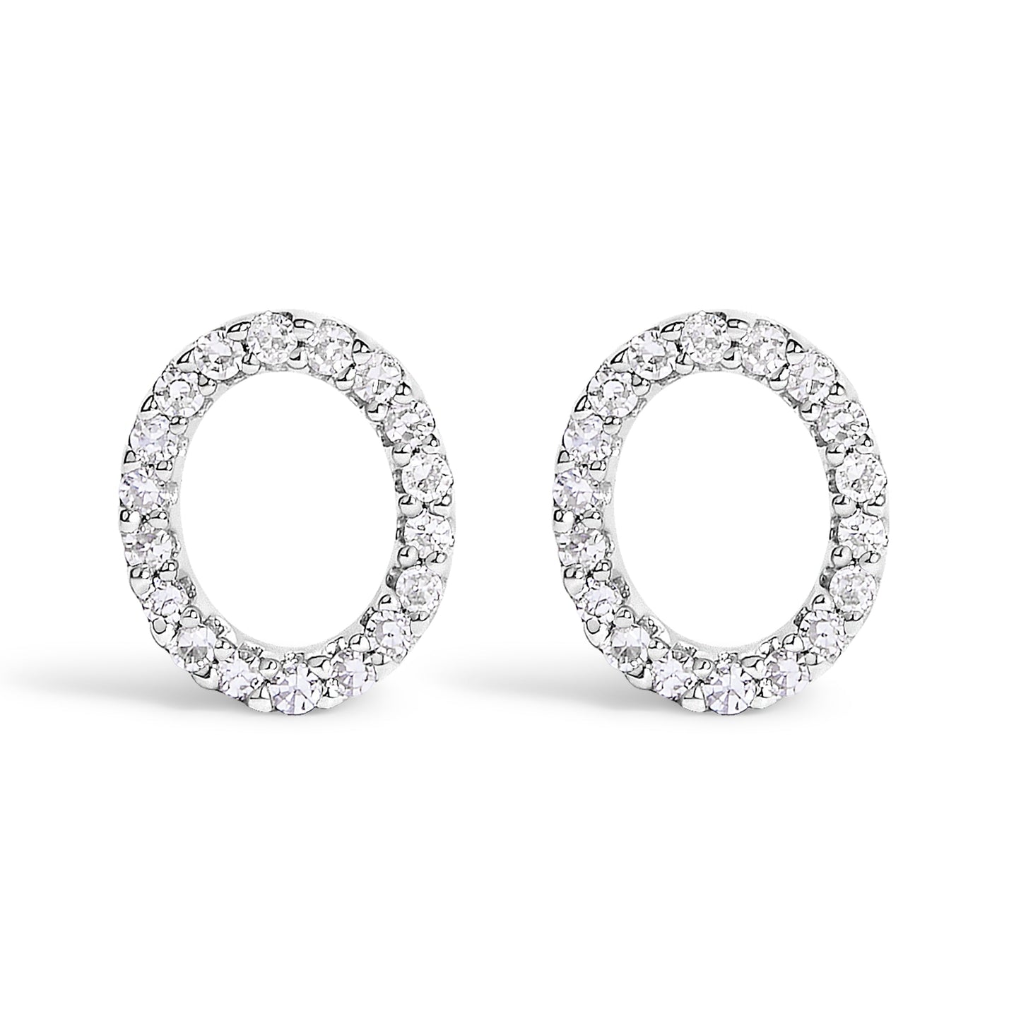 10K White Gold 1/10 Cttw Diamond Initial “A†Stud Earring