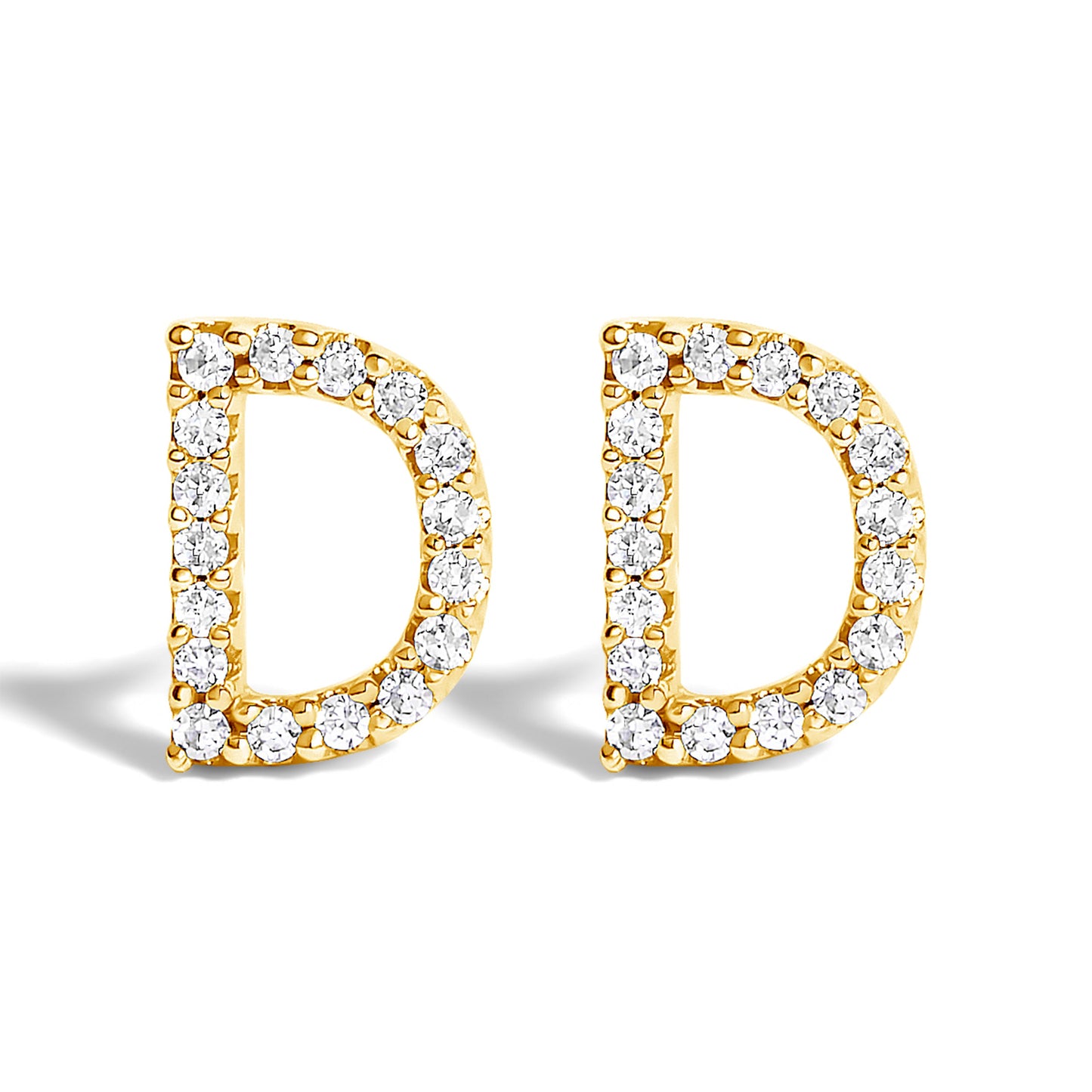 10K White Gold 1/10 Cttw Diamond Initial “A†Stud Earring