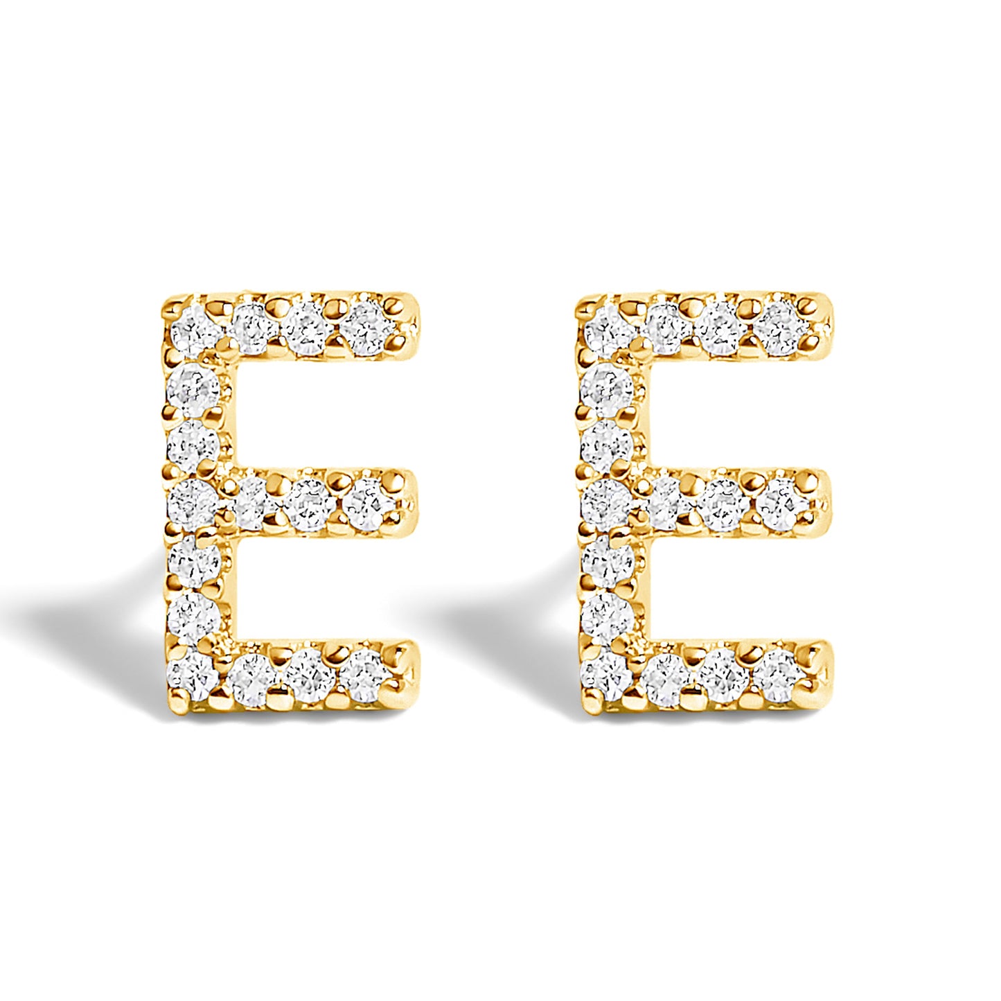 10K White Gold 1/10 Cttw Diamond Initial “A†Stud Earring