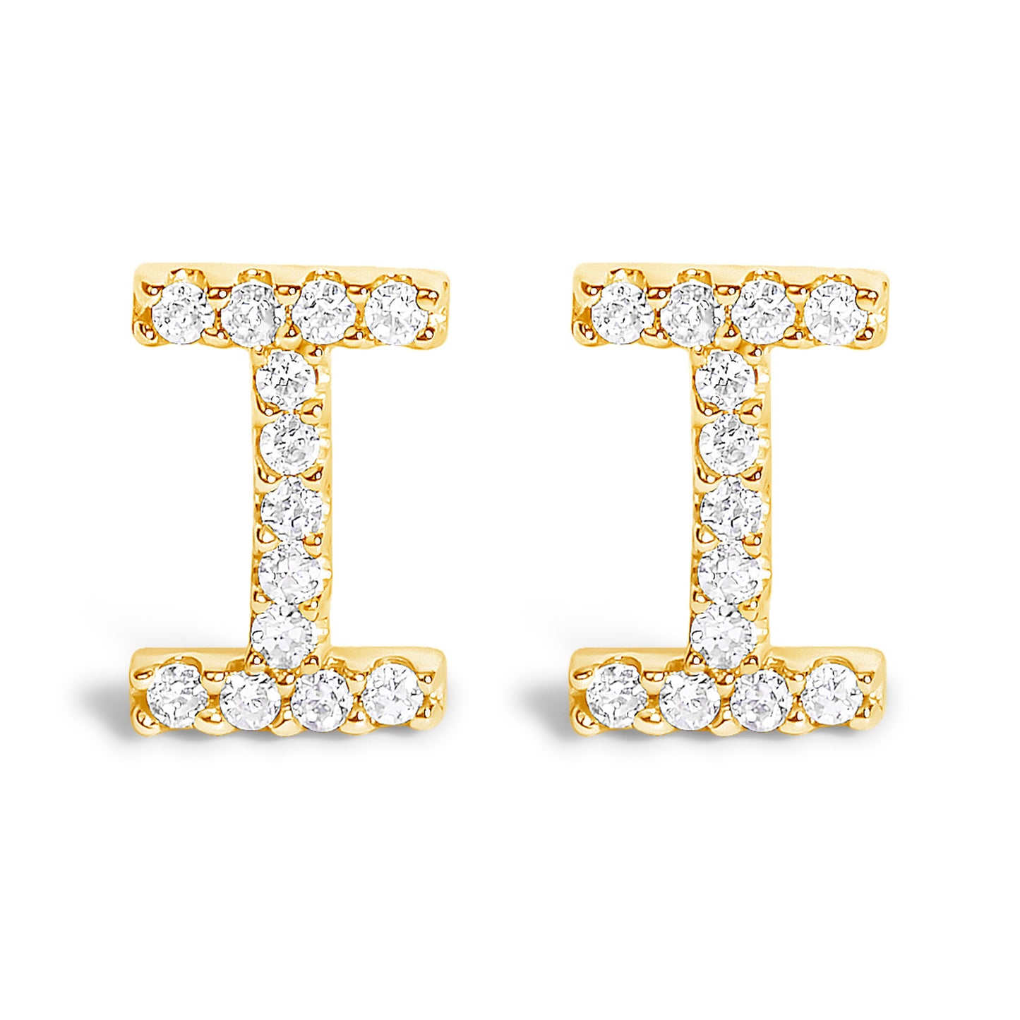 10K White Gold 1/10 Cttw Diamond Initial “A†Stud Earring