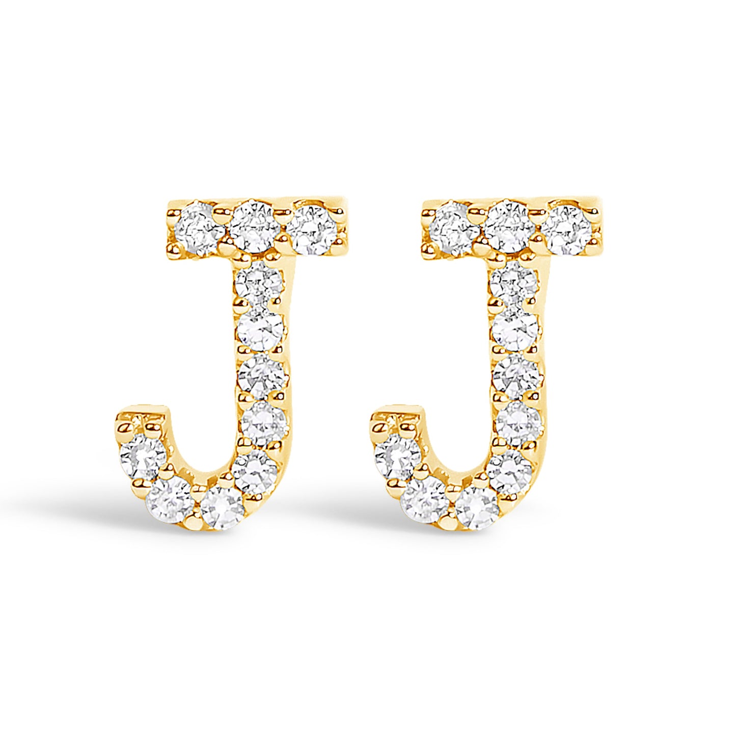 10K White Gold 1/10 Cttw Diamond Initial “A†Stud Earring