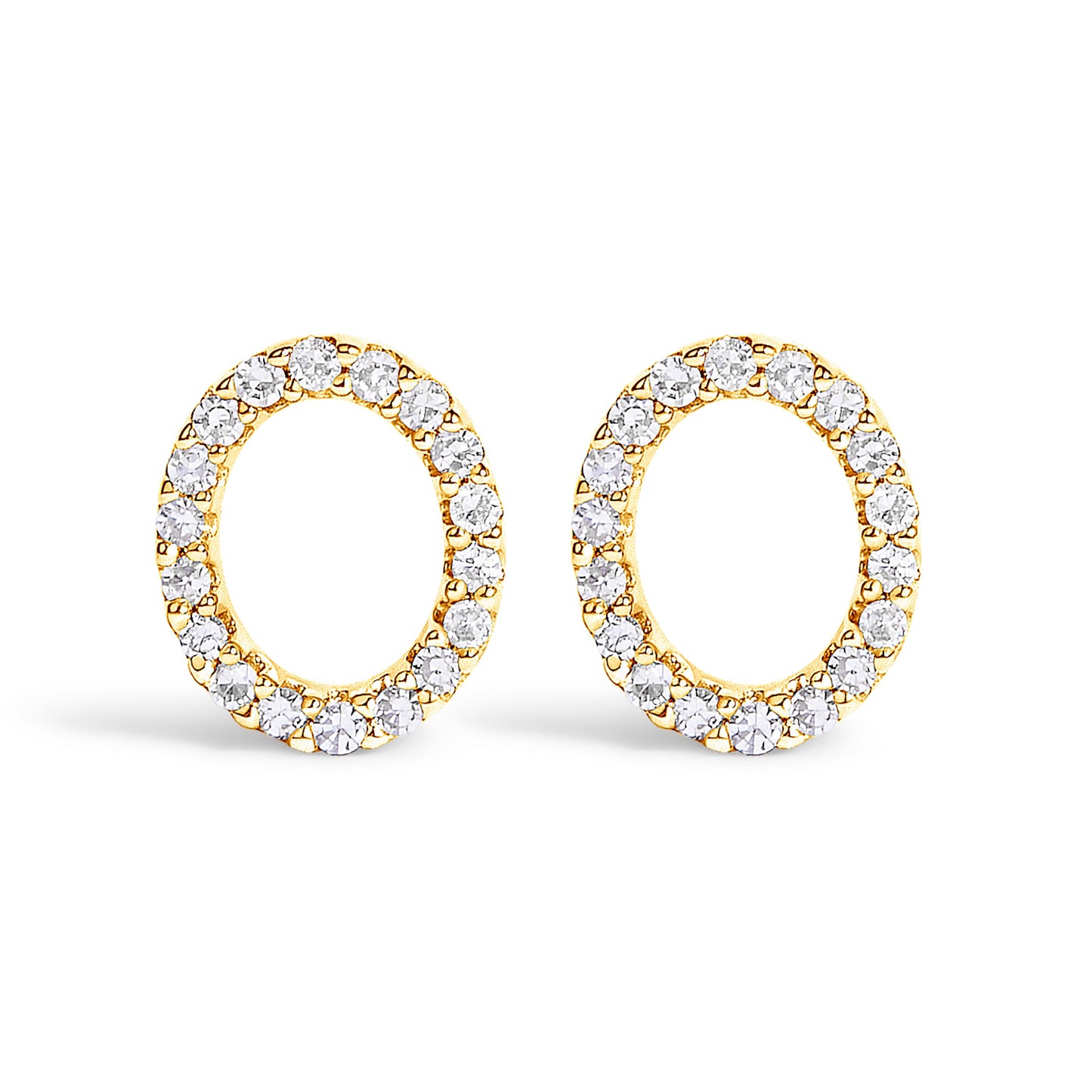 10K White Gold 1/10 Cttw Diamond Initial “A†Stud Earring