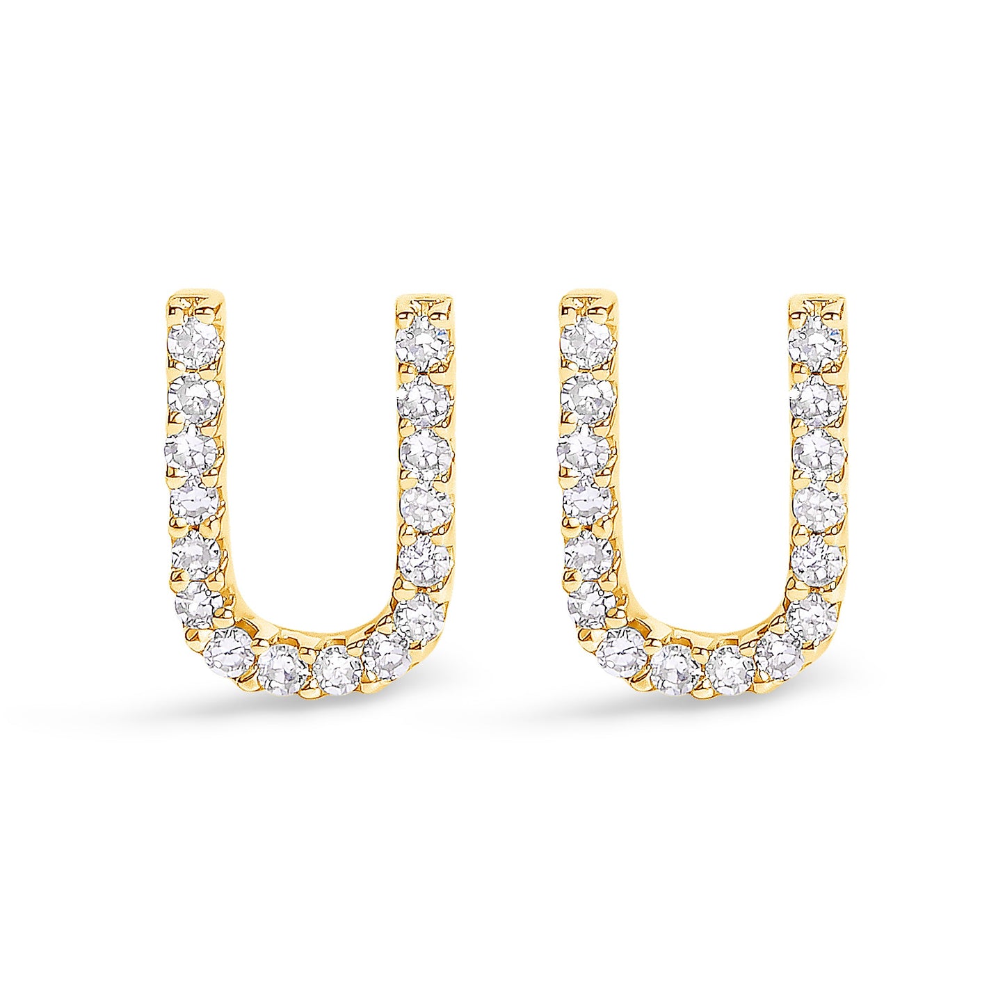10K White Gold 1/10 Cttw Diamond Initial “A†Stud Earring