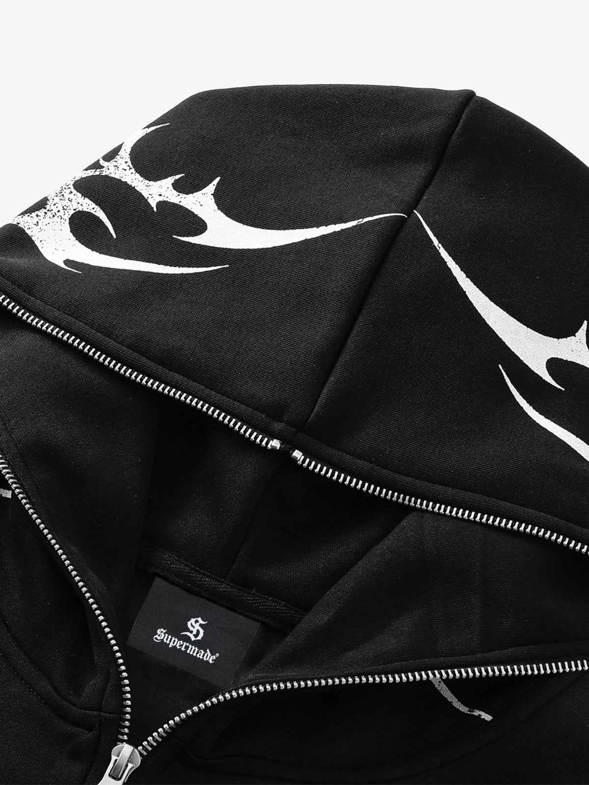 High Street Script Letter Print Zip-up Hoodie Jacket