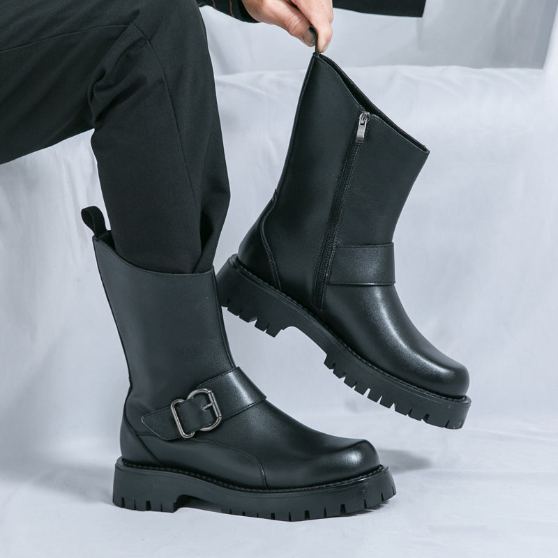 MLB LTHR-11 Rugged Mid-Calf Boots - Luxuryurbanwear