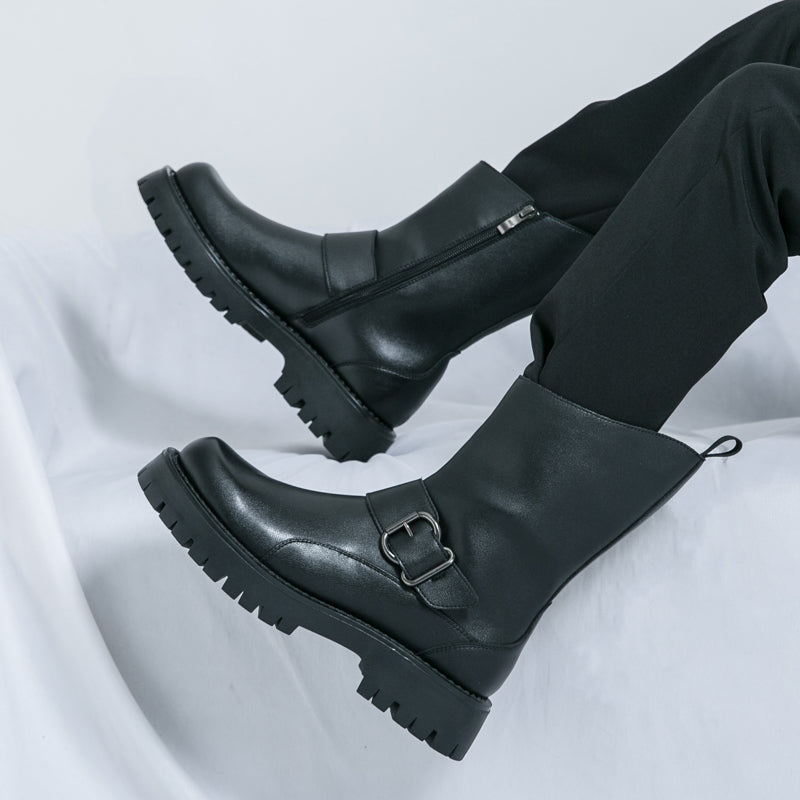 MLB LTHR-11 Rugged Mid-Calf Boots - Luxuryurbanwear