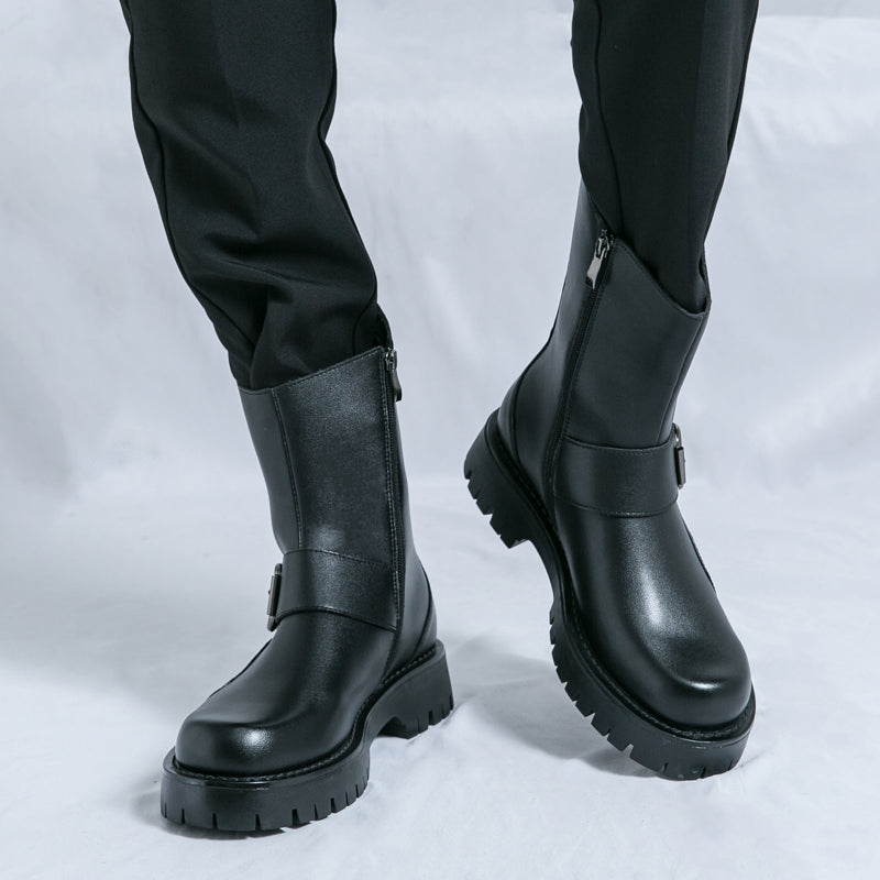 MLB LTHR-11 Rugged Mid-Calf Boots - Luxuryurbanwear
