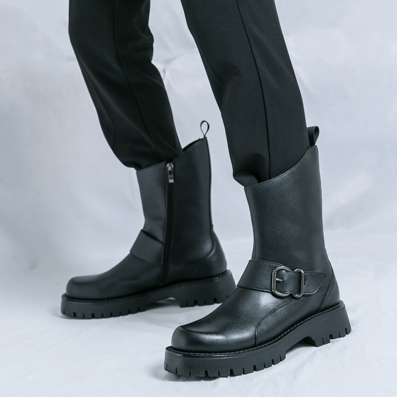MLB LTHR-11 Rugged Mid-Calf Boots - Luxuryurbanwear