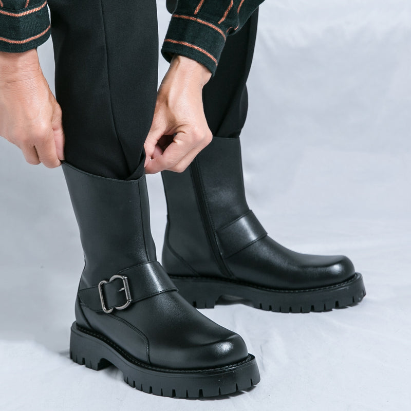 MLB LTHR-11 Rugged Mid-Calf Boots - Luxuryurbanwear