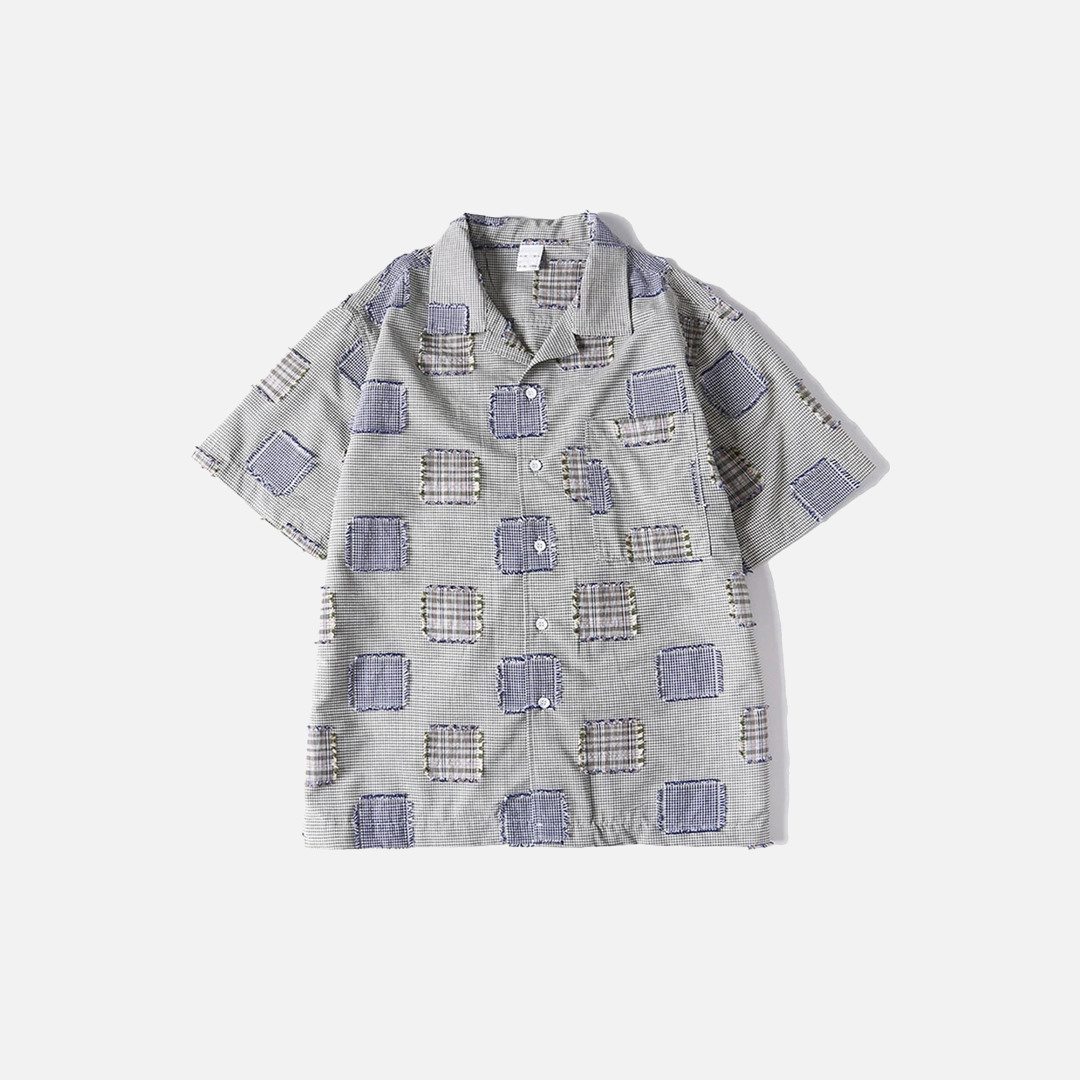 Sweet Oversized Effortless Plaid Patch Cotton Shirt - Luxuryurbanwear