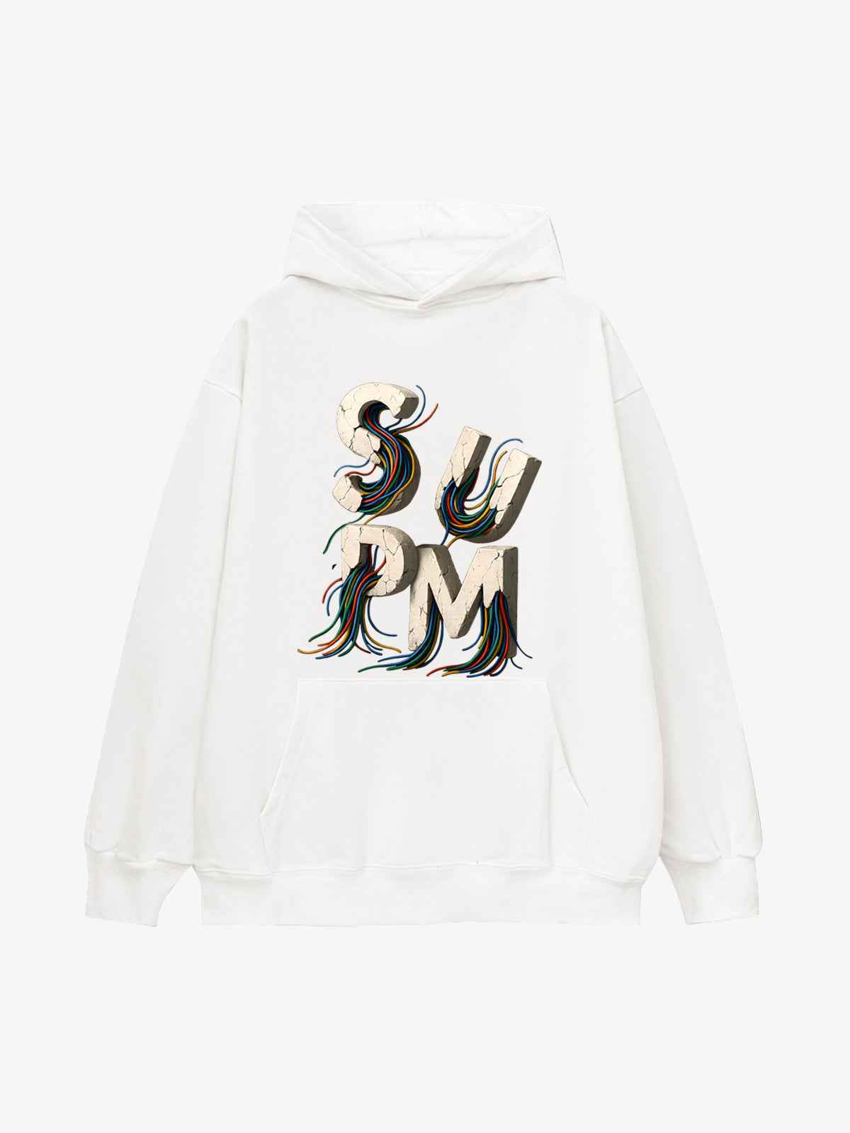 French Terry Streetwear Gravel Wire Font Hoodie