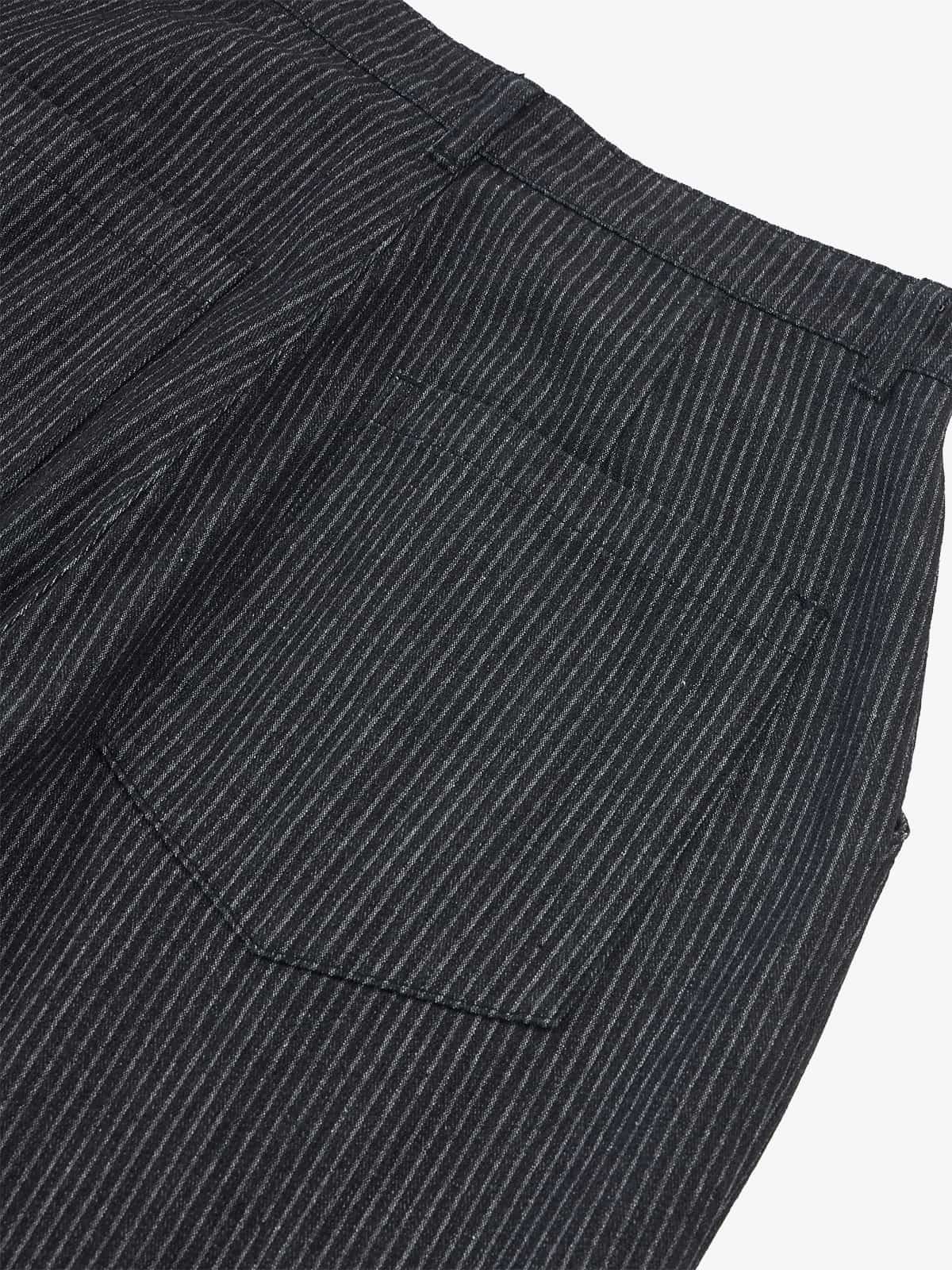 Vintage Pinstripe Pleated Wide-Leg Barrel Pants - Luxuryurbanwear