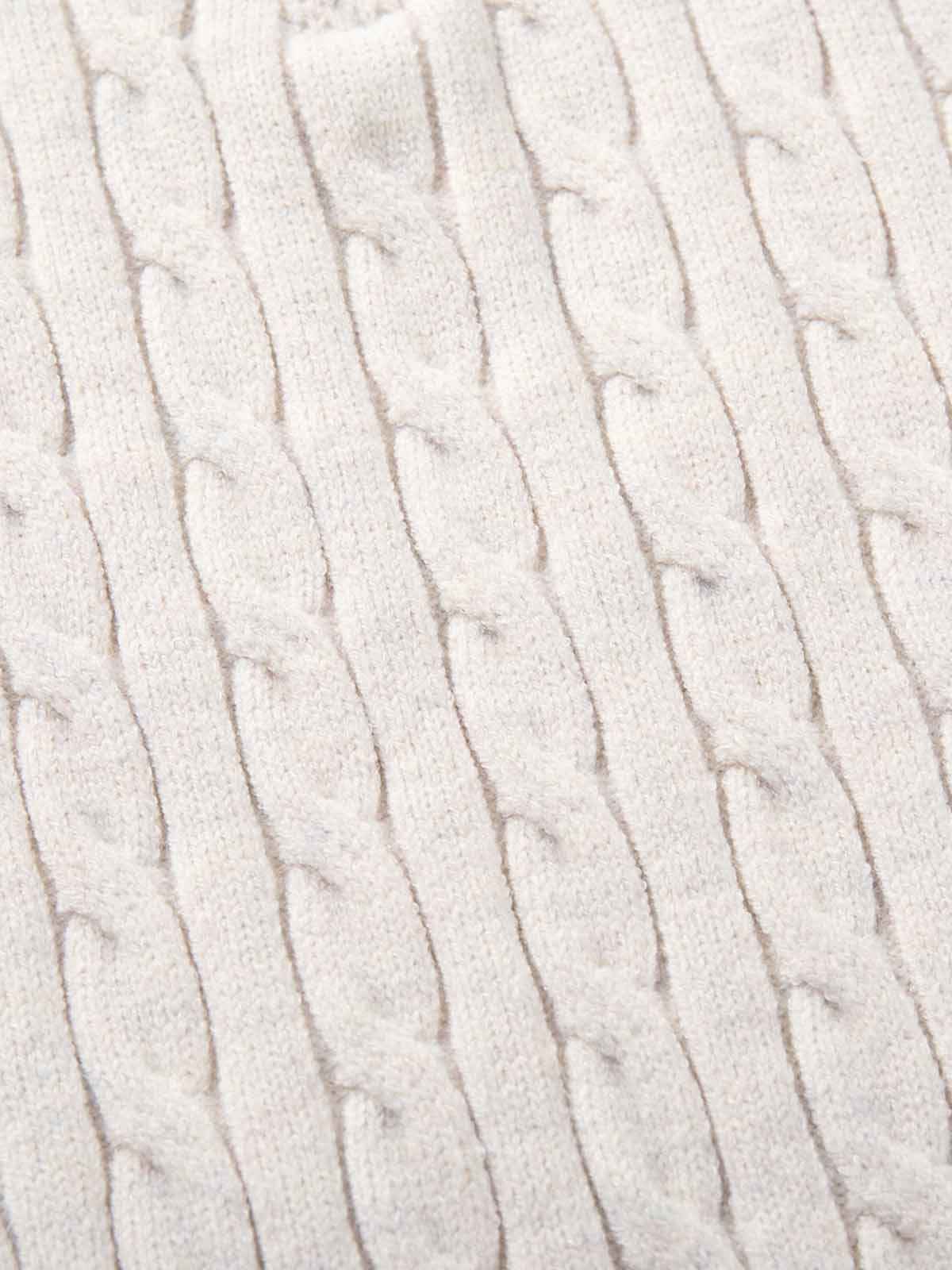 Cable Knit Half Zip Mock Neck Sweater