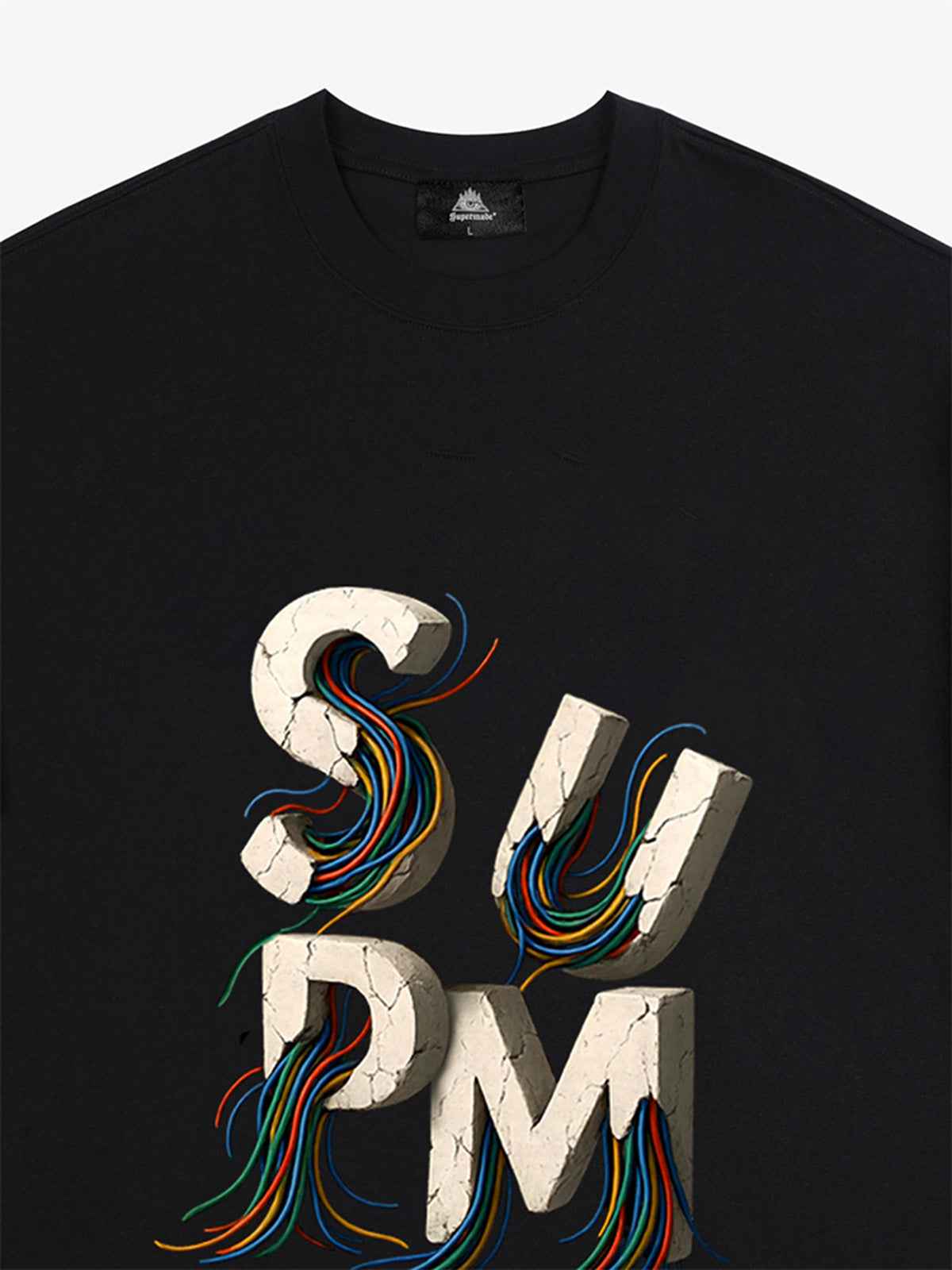 SPMD Letter Cable Graphic T-Shirt
