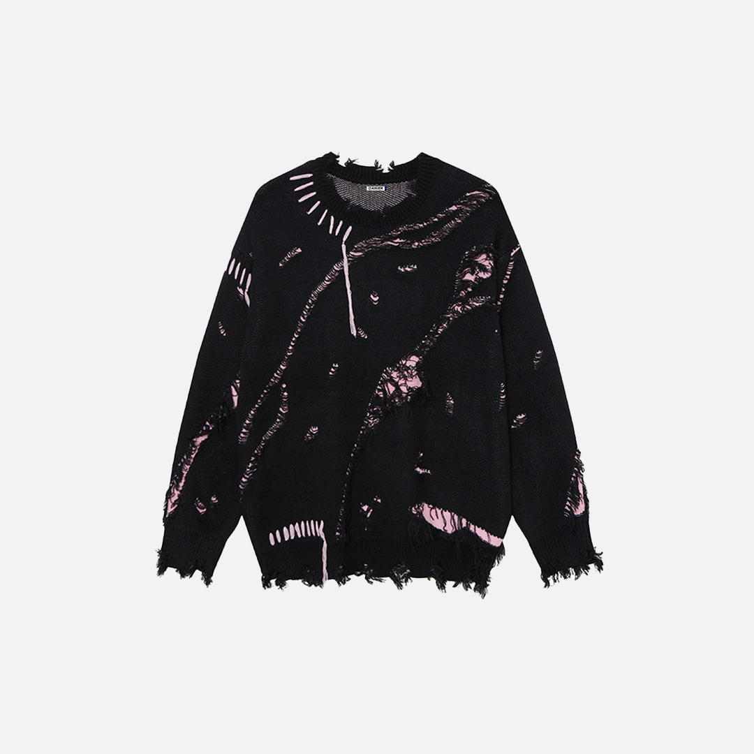 Streetwear Cozy Oversized Distressed Casual Sweater - Luxuryurbanwear