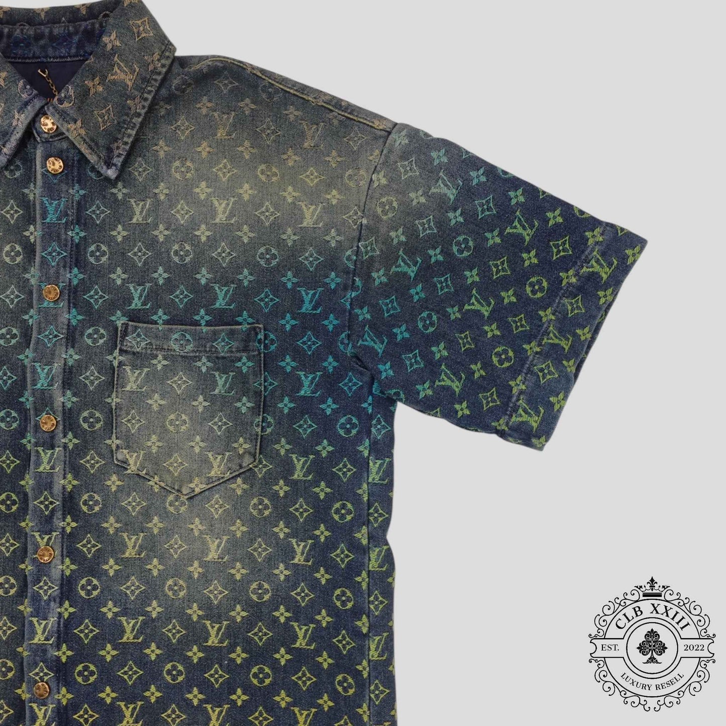 Louis Vuitton Rainbow Monogram Denim Shirt in Blue