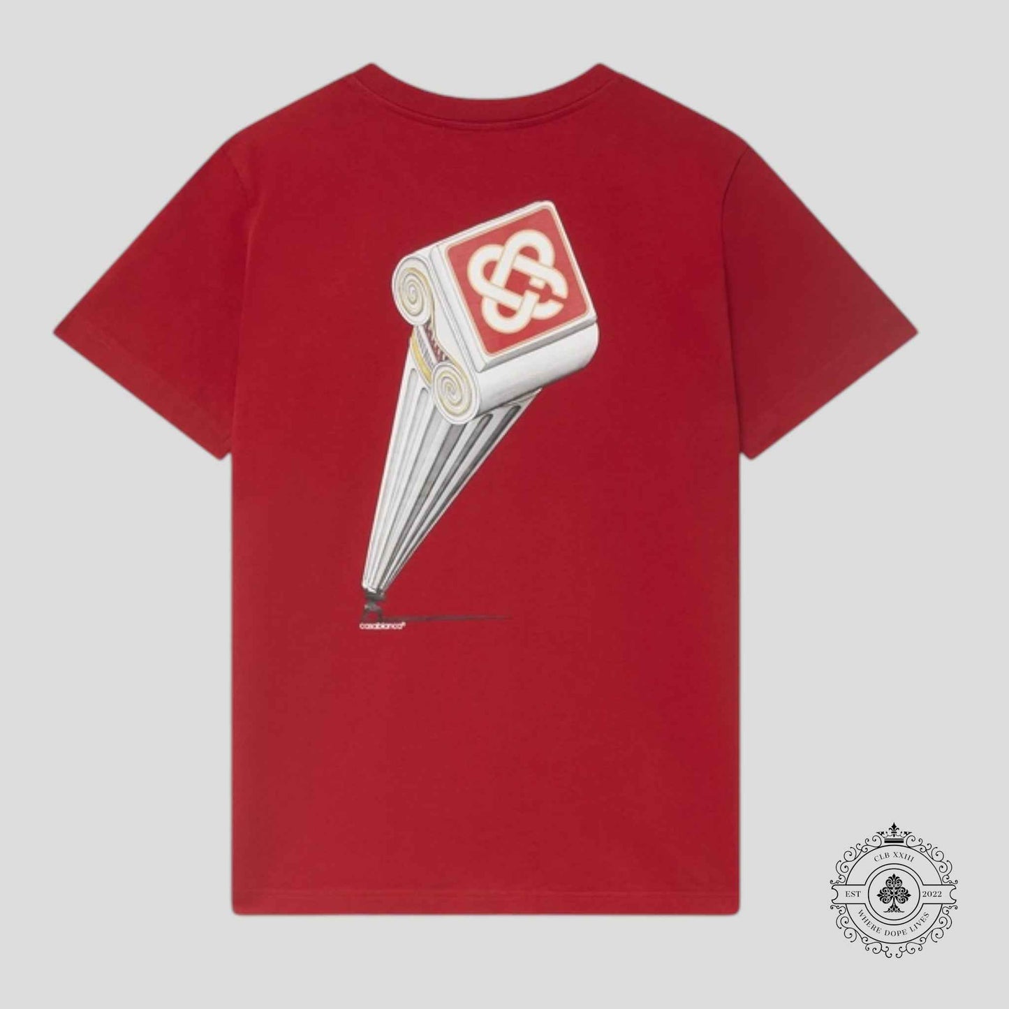 Casablanca Leaning Column Printed Tee in Red