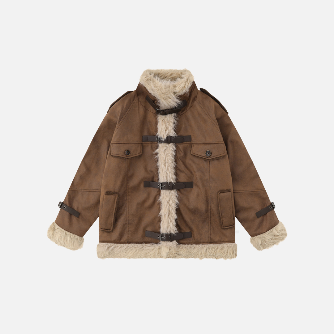 Winter Multi Pocket Thick High Neck Leather Jacket - Luxuryurbanwear