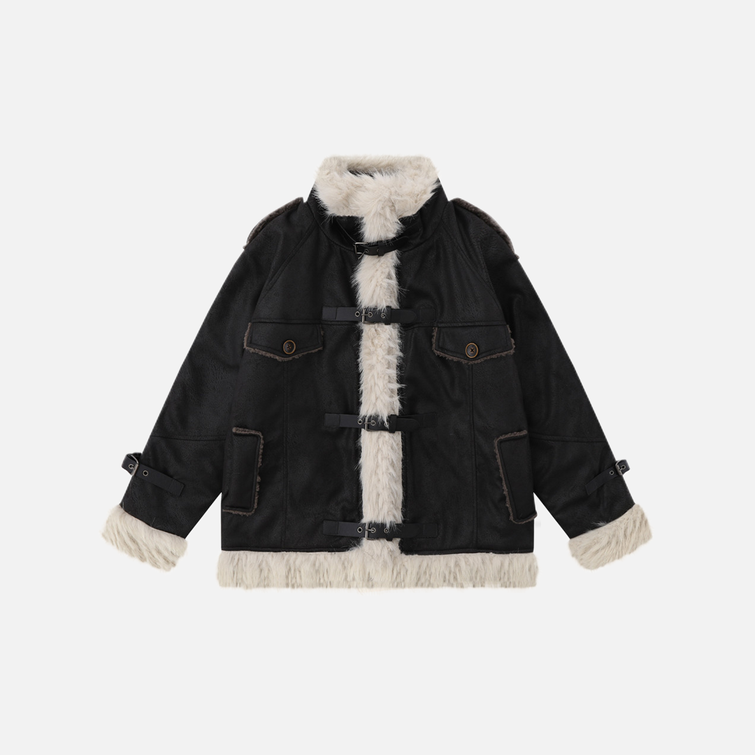 Winter Multi Pocket Thick High Neck Leather Jacket - Luxuryurbanwear