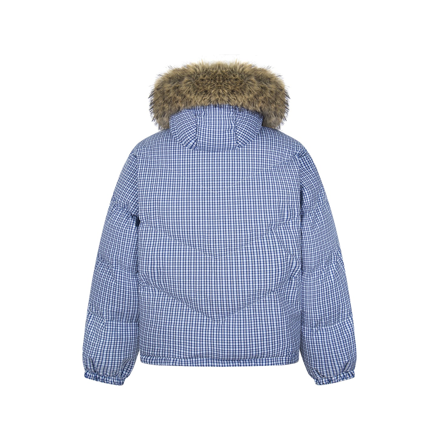Winter Nest | Faux Fur Trimmed Plaid Puffer - Luxuryurbanwear