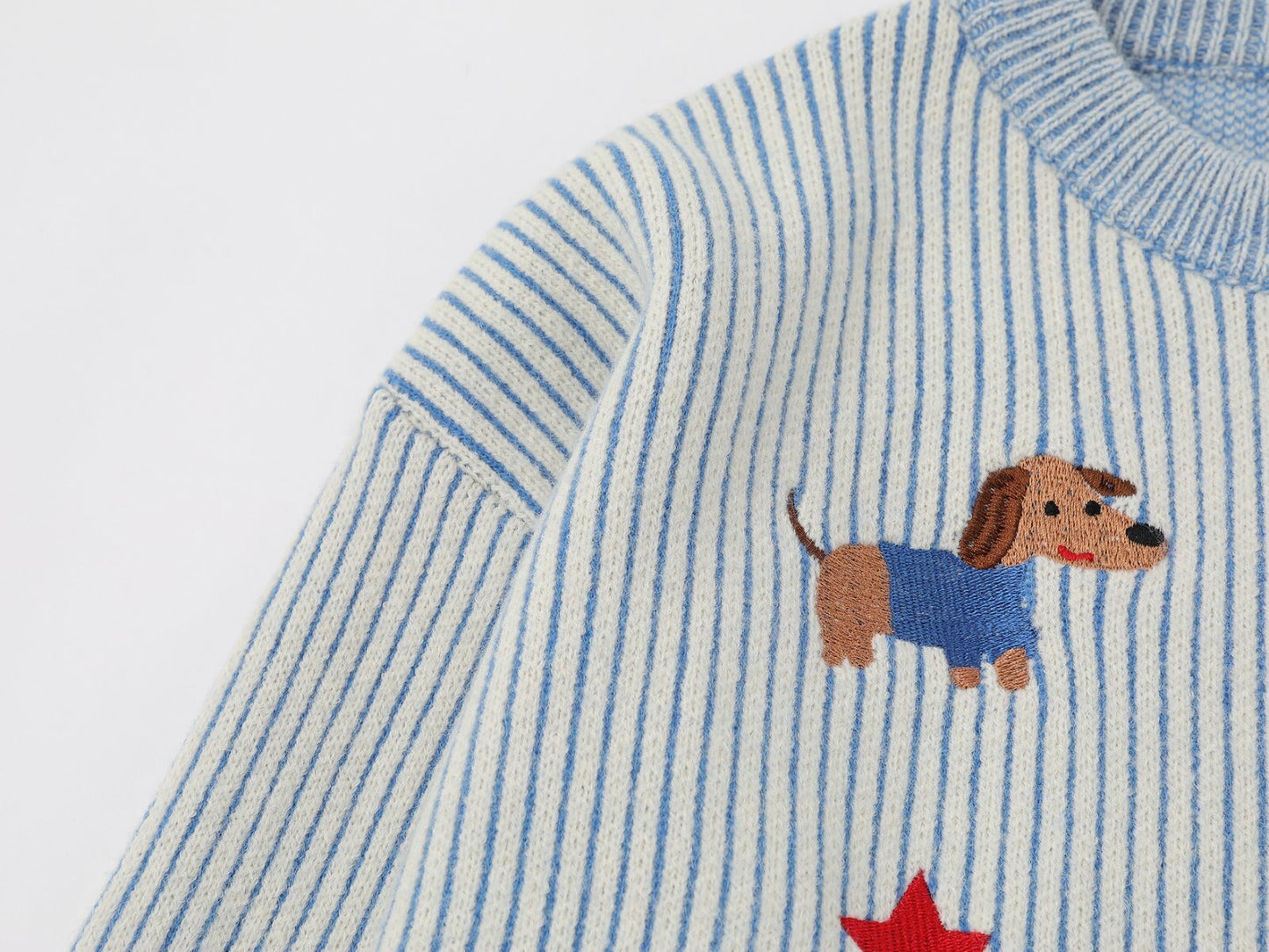 Dog Scarf Knit | Fluffy Pup Sweater with 3D Stripe Detail - Luxuryurbanwear