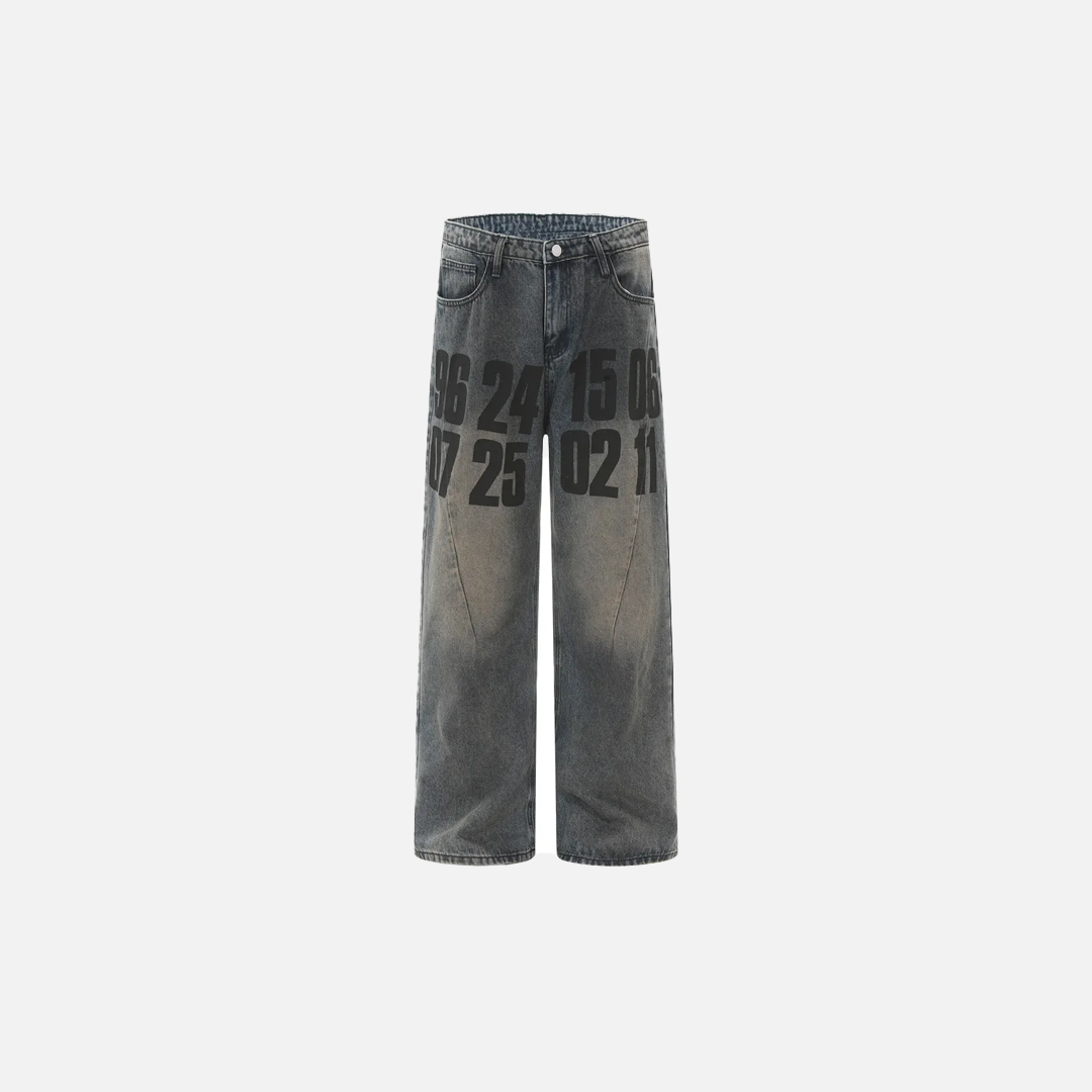 Retro High Street Double-Sided Printed Jeans - Luxuryurbanwear