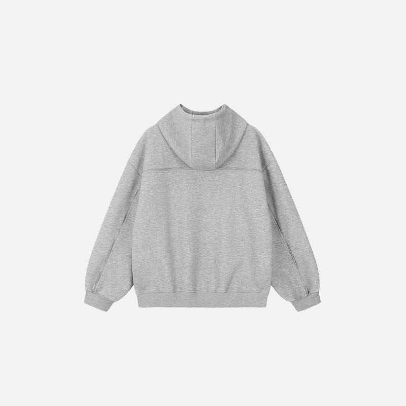 Zip Up Hoodie Curved Seam